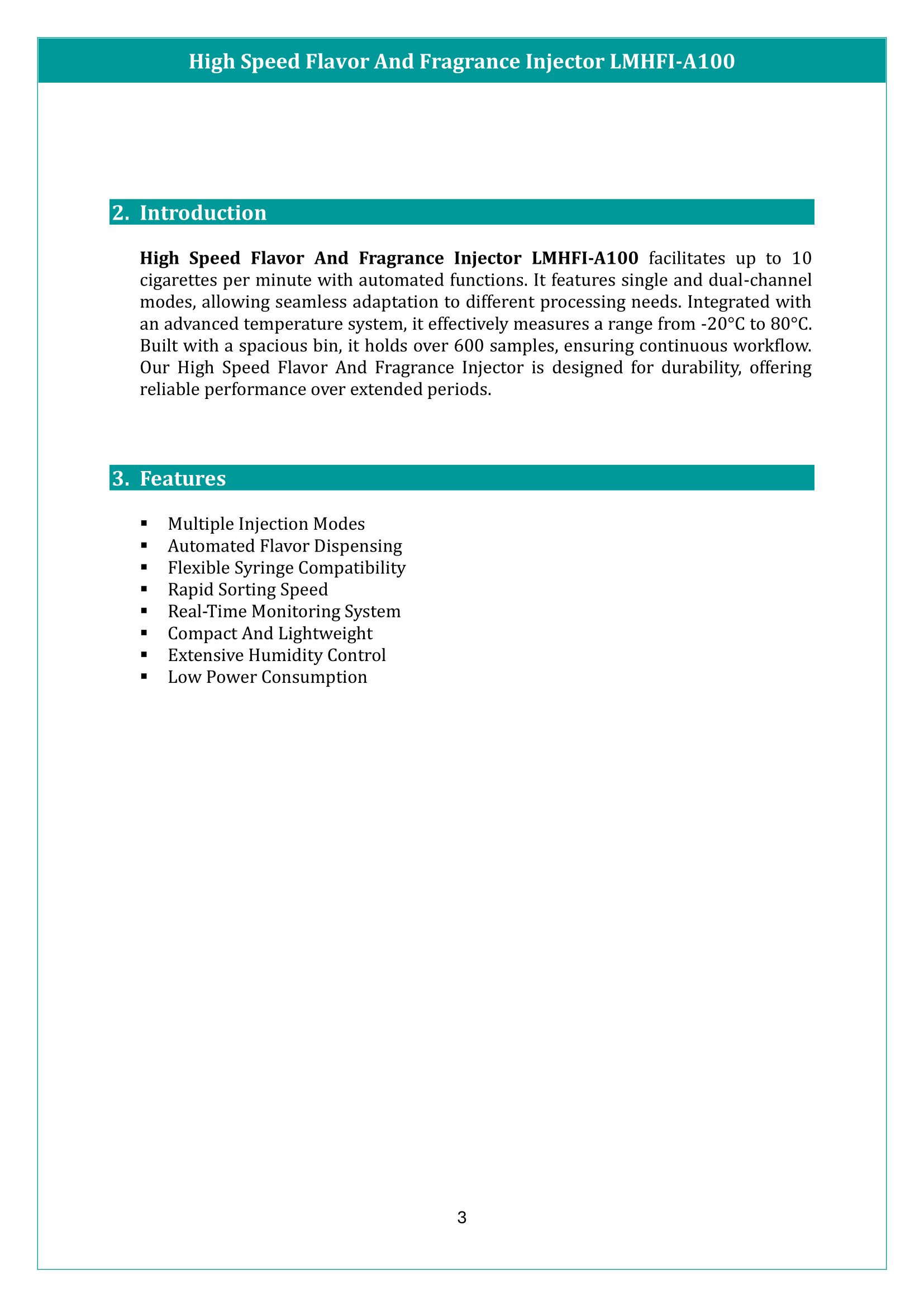 High Speed Flavor and Fragrance Injector LMHFI-A100 Manual
