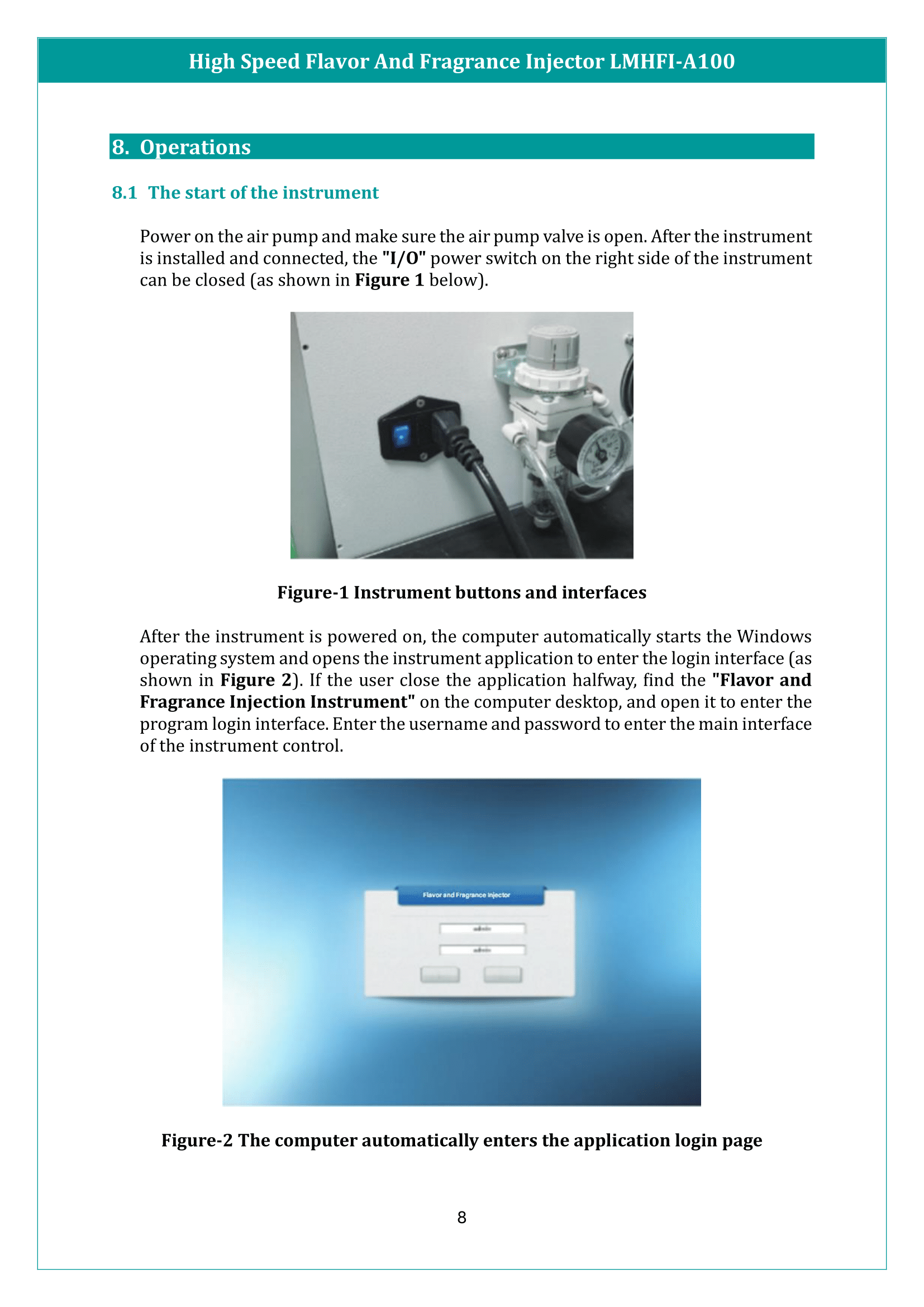 High Speed Flavor and Fragrance Injector LMHFI-A100 Manual