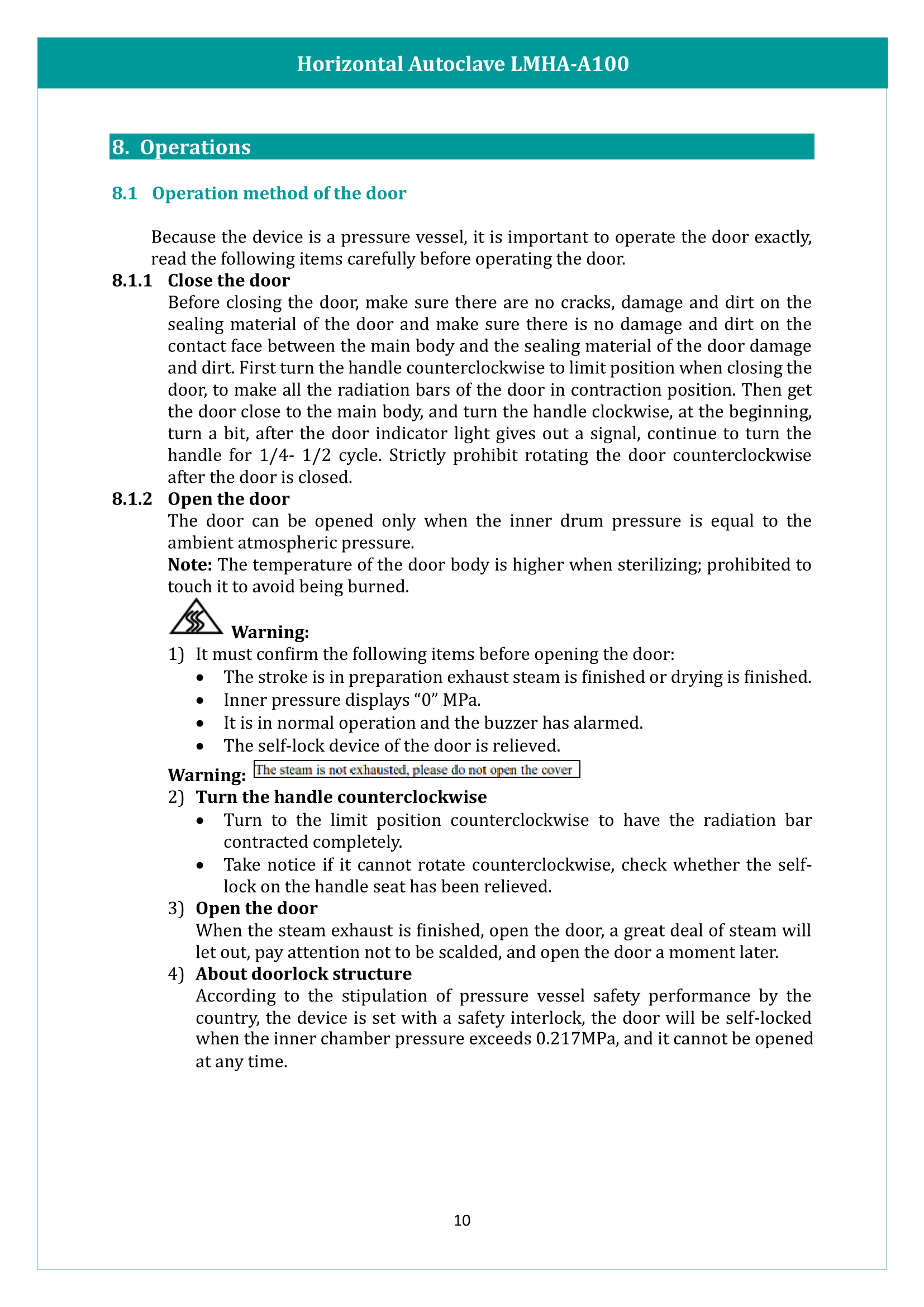 Horizontal Autoclave LMHA-A100 Manual