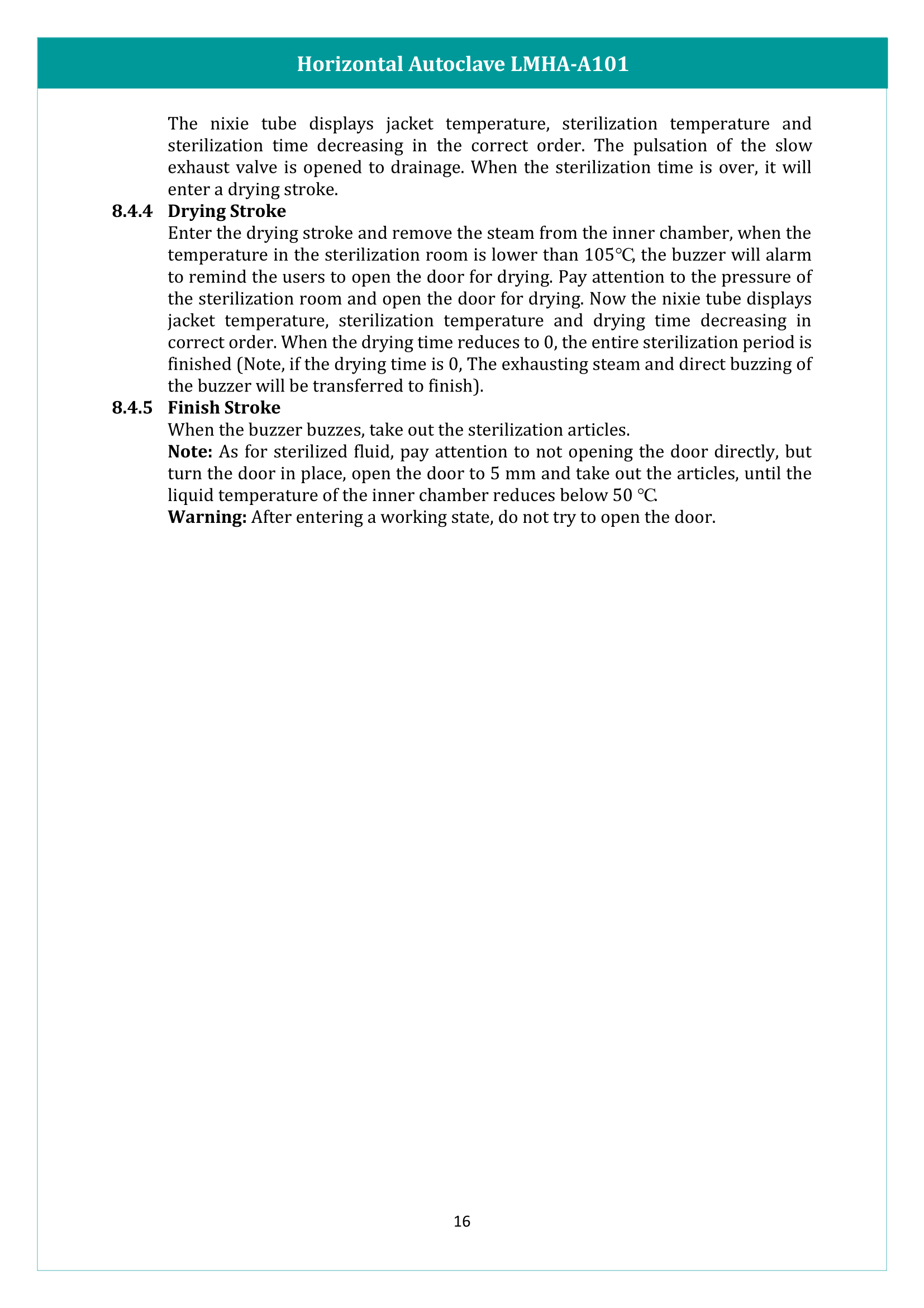 Horizontal Autoclave LMHA-A101 Manual