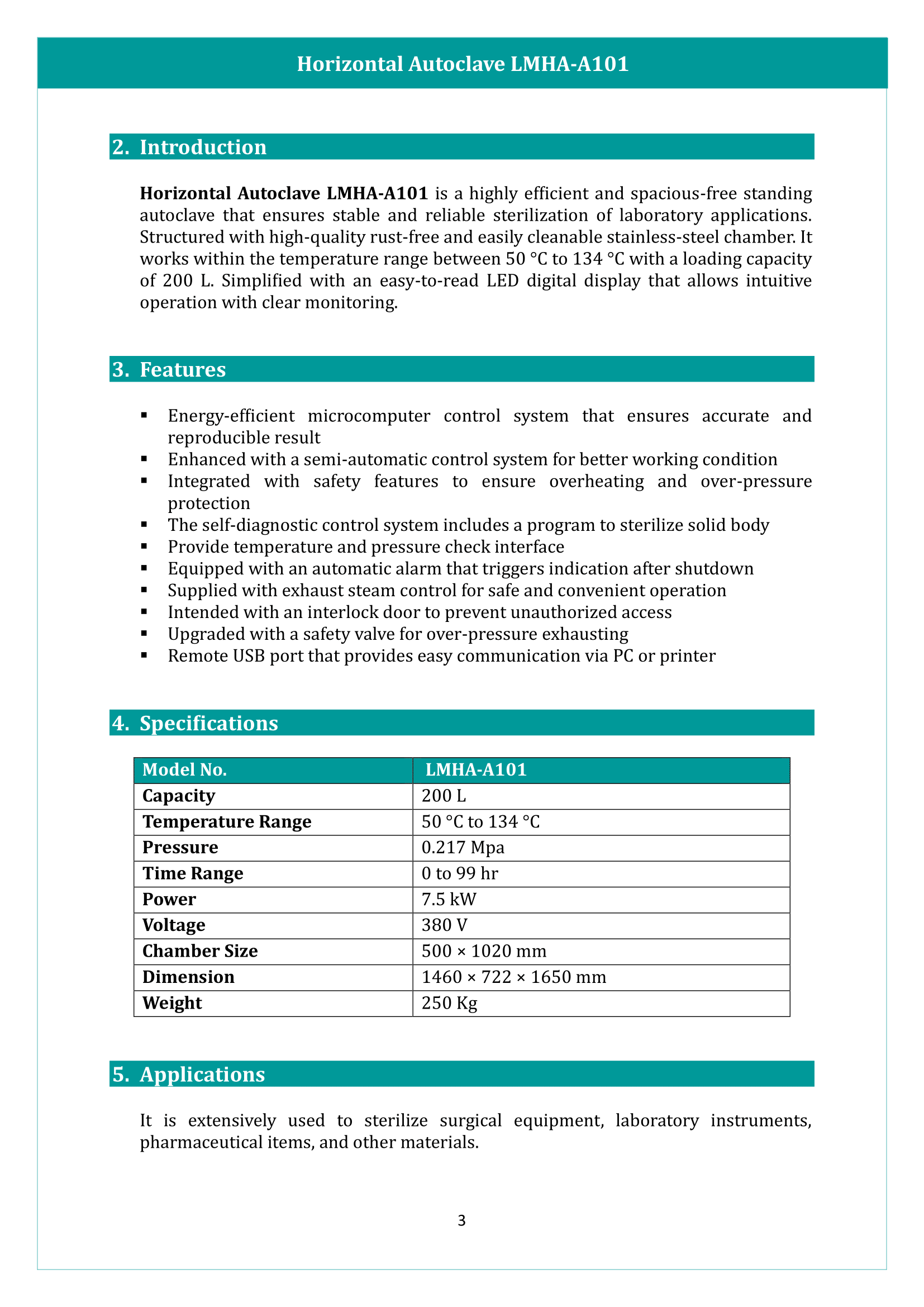 Horizontal Autoclave LMHA-A101 Manual