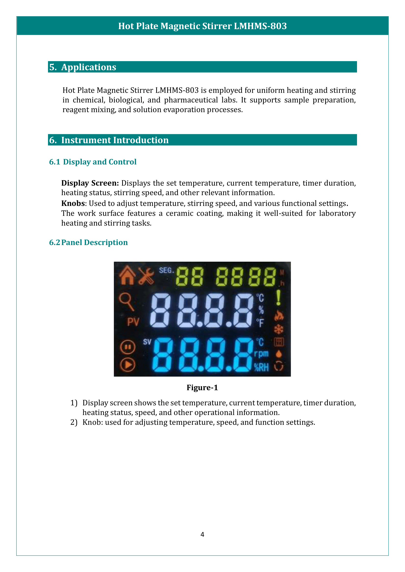 Hot Plate Magnetic Stirrer LMHMS-803 Manual