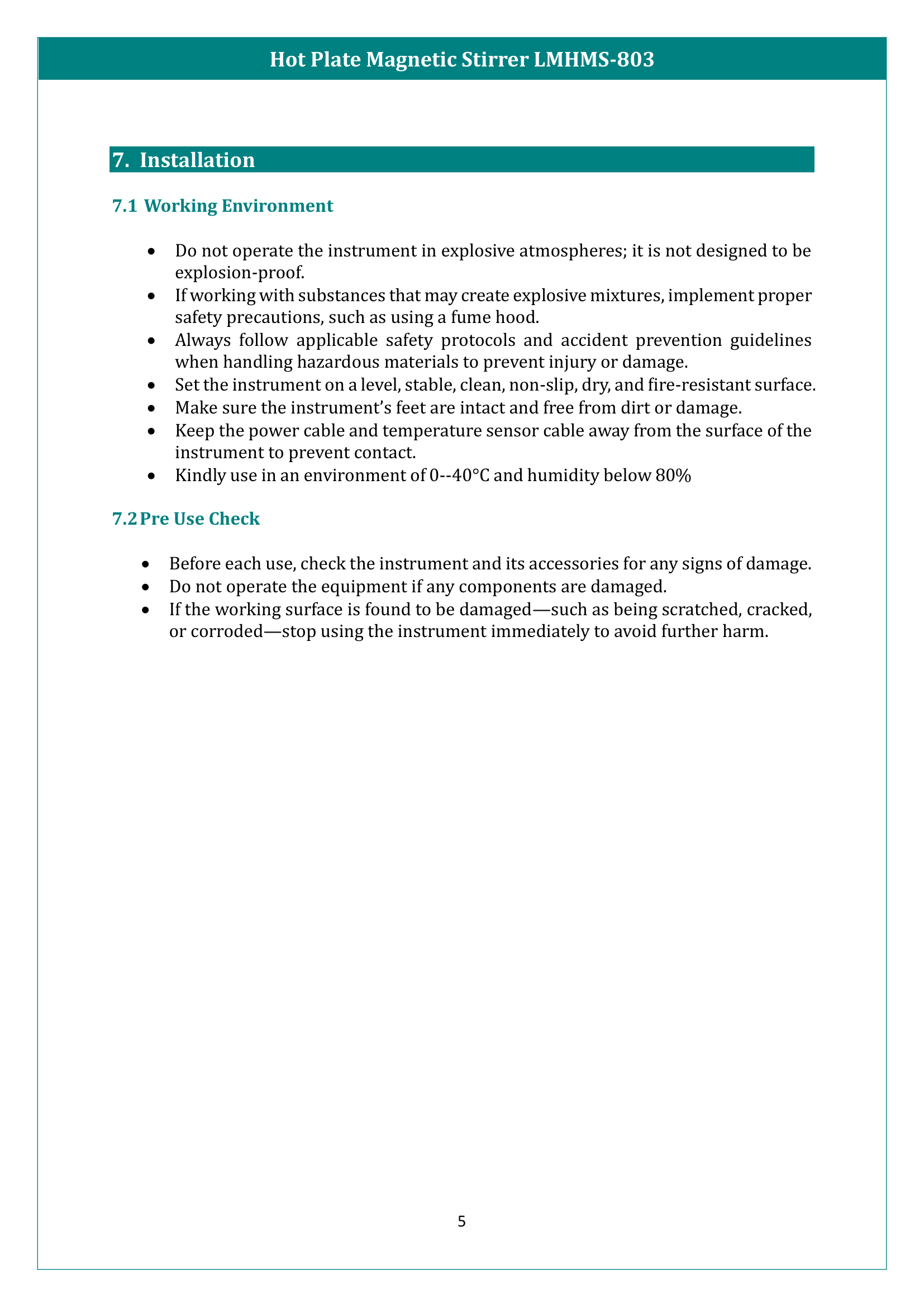 Hot Plate Magnetic Stirrer LMHMS-803 Manual