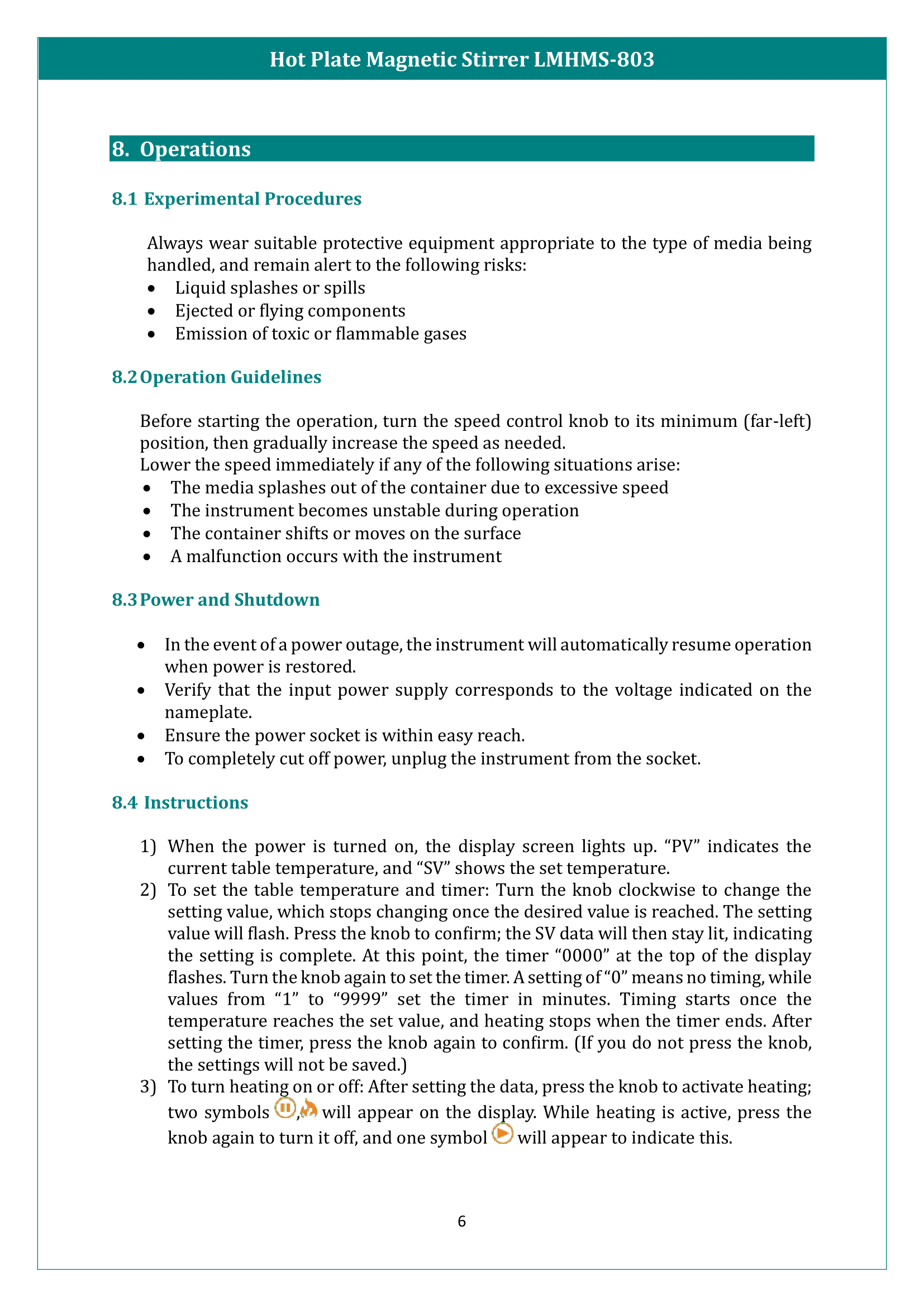 Hot Plate Magnetic Stirrer LMHMS-803 Manual