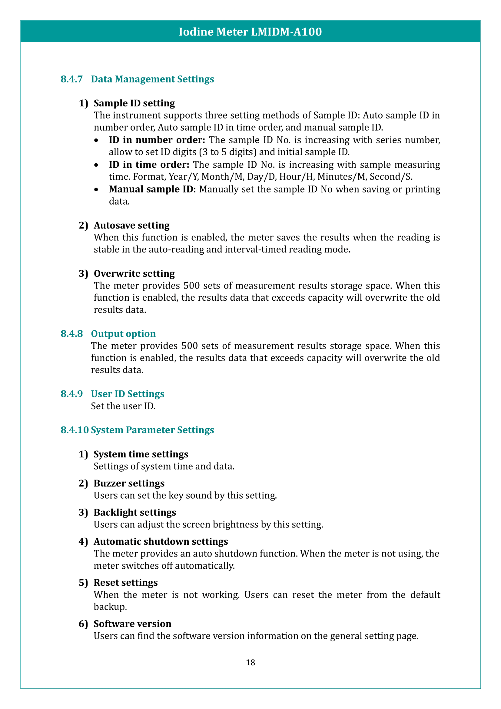 Iodine Meter LMIDM-A100 Manual