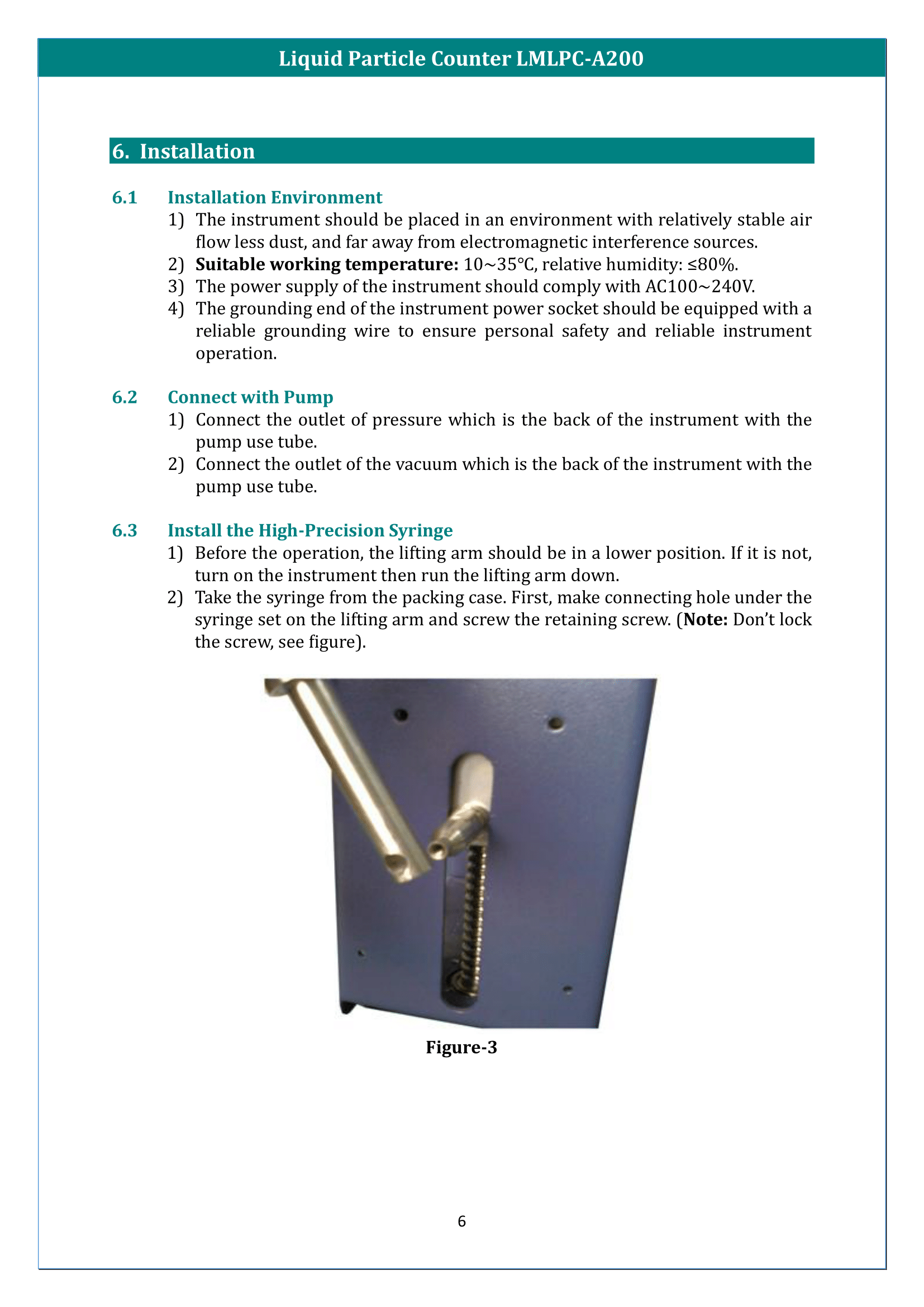 Liquid Particle Counter LMLPC-A200 Manual