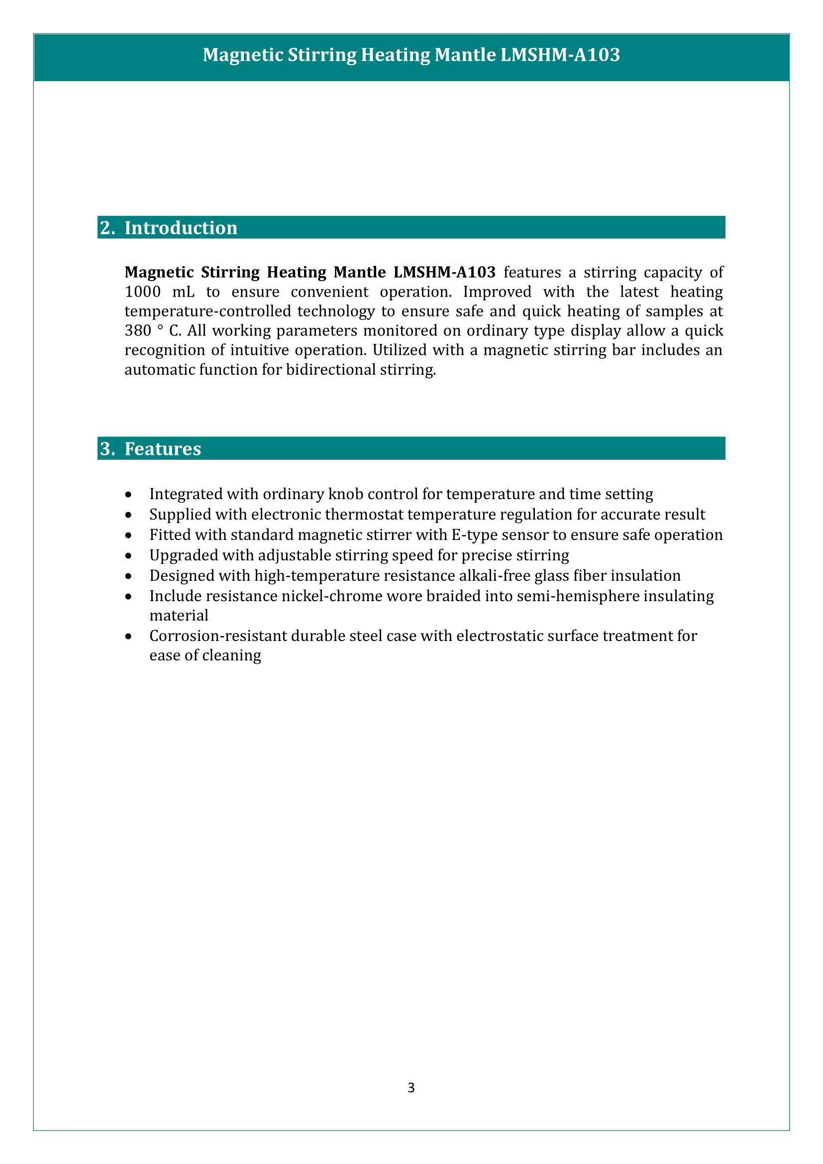 Magnetic Stirring Heating Mantle LMSHM-A103 Manual