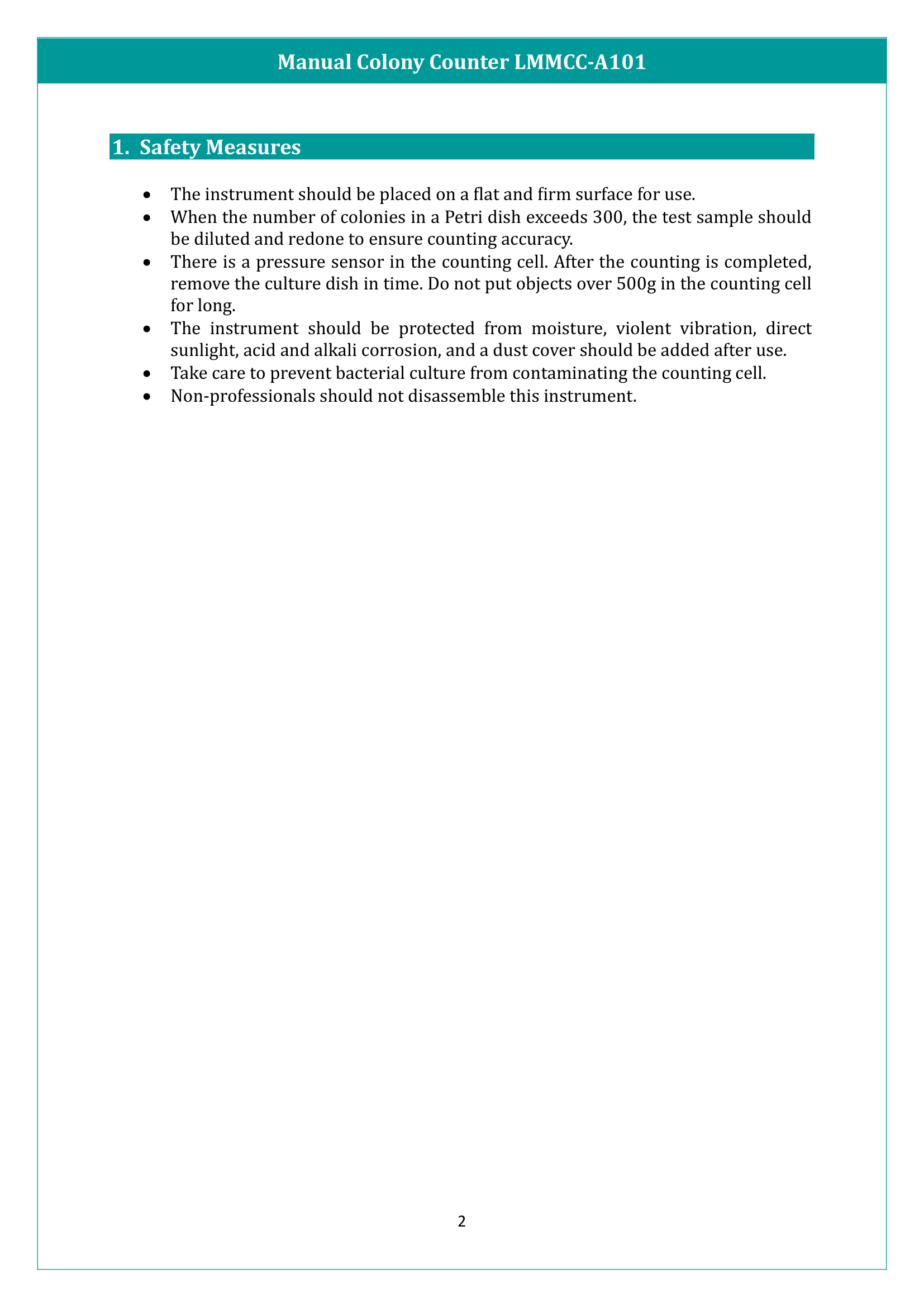 Manual Colony Counter LMMCC-A101 Manual