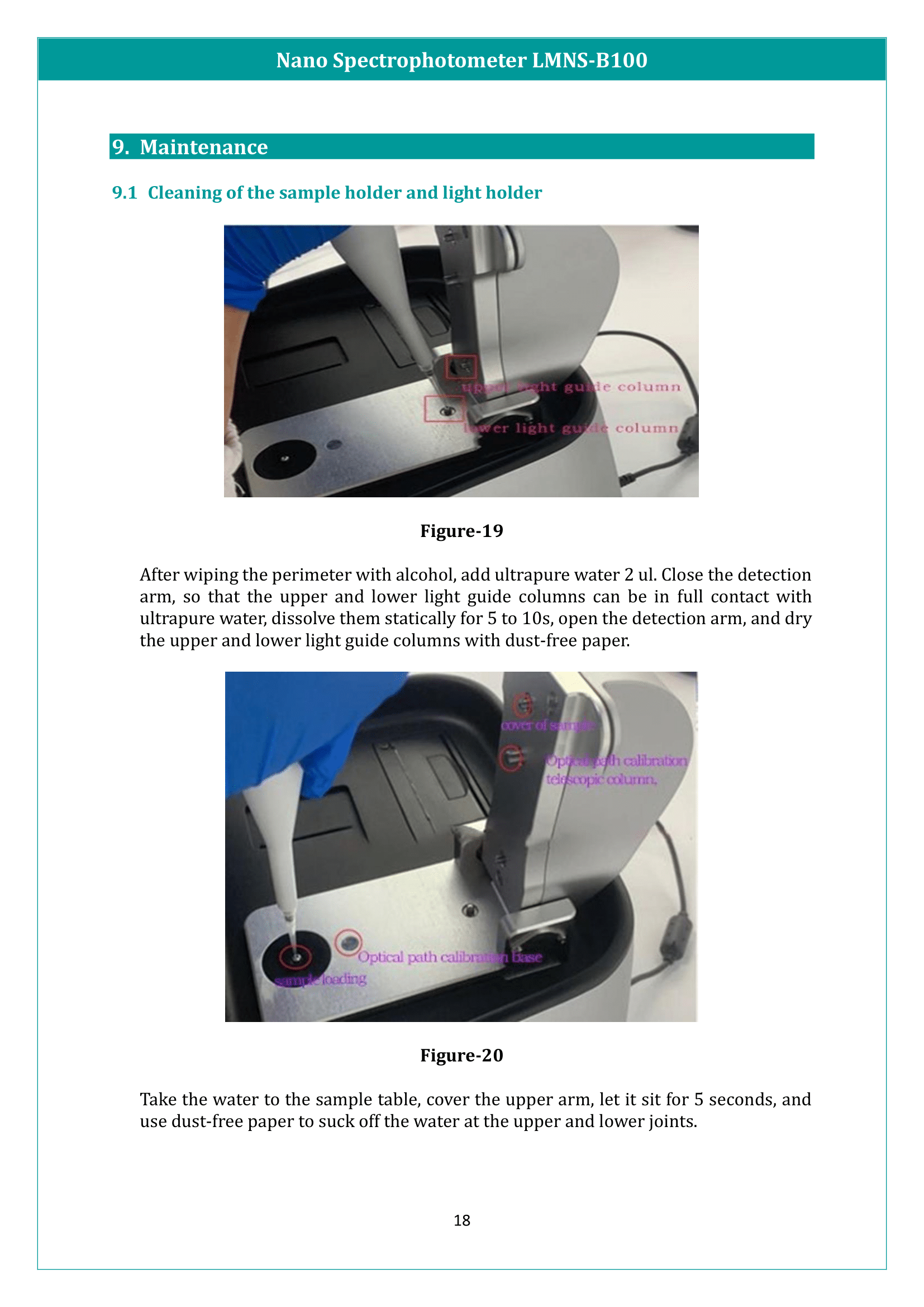 Nano Spectrophotometer LMNS-B100 Manual