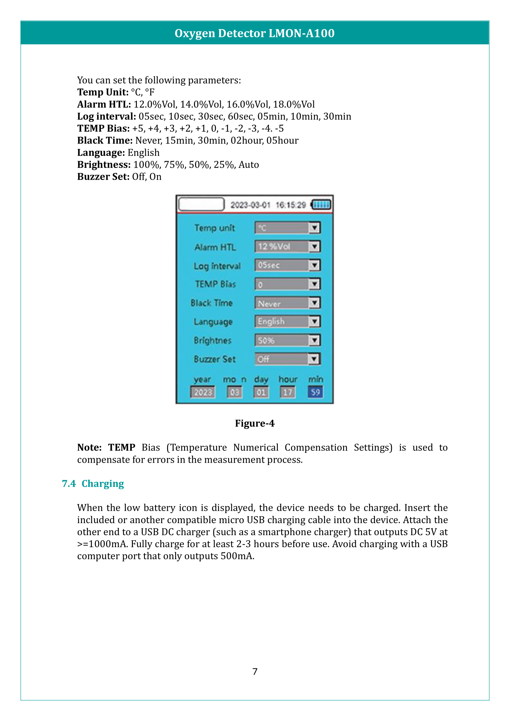 Oxygen Detector LMON-A100 Manual