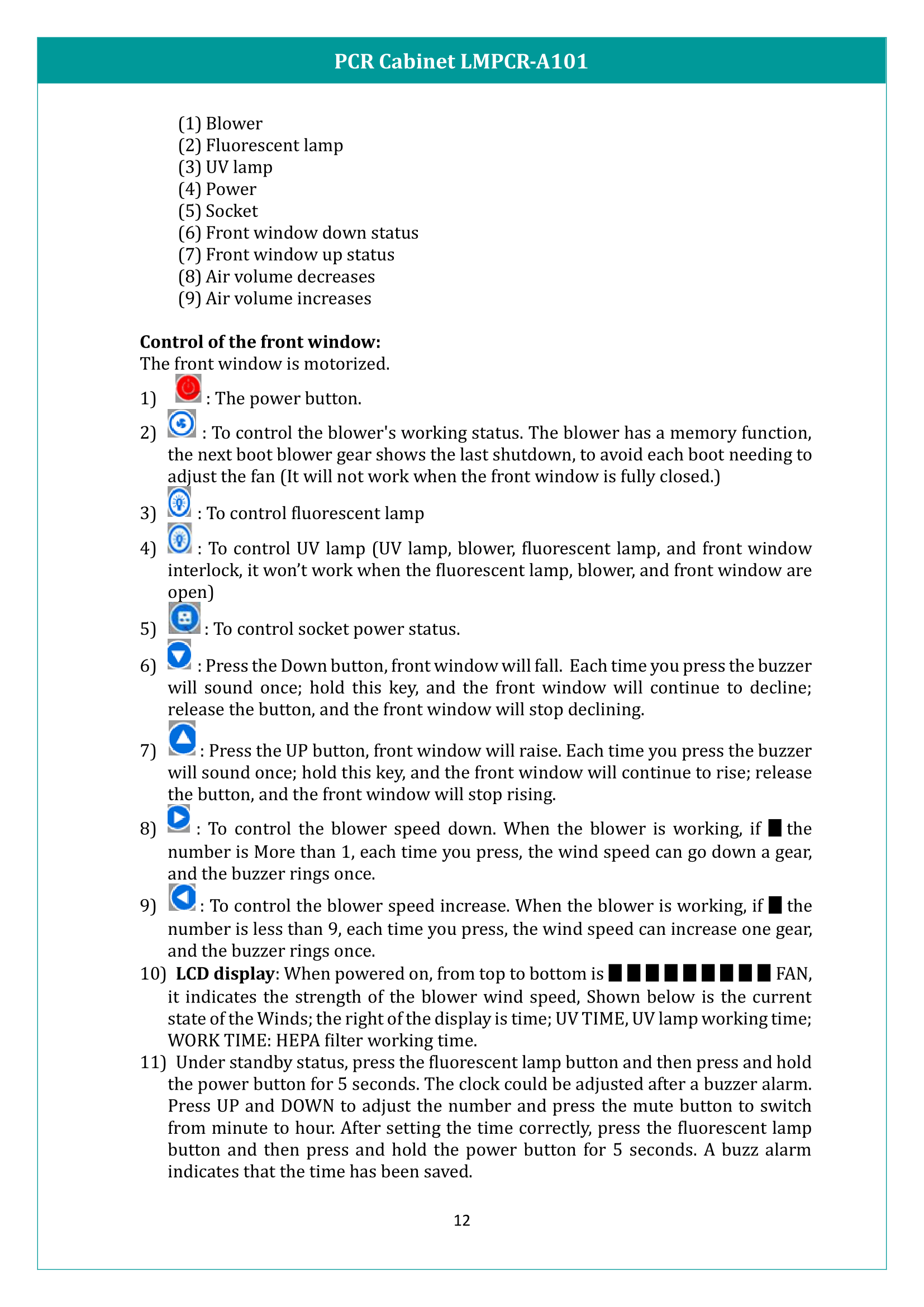 PCR Cabinet LMPCR-A101 Manual