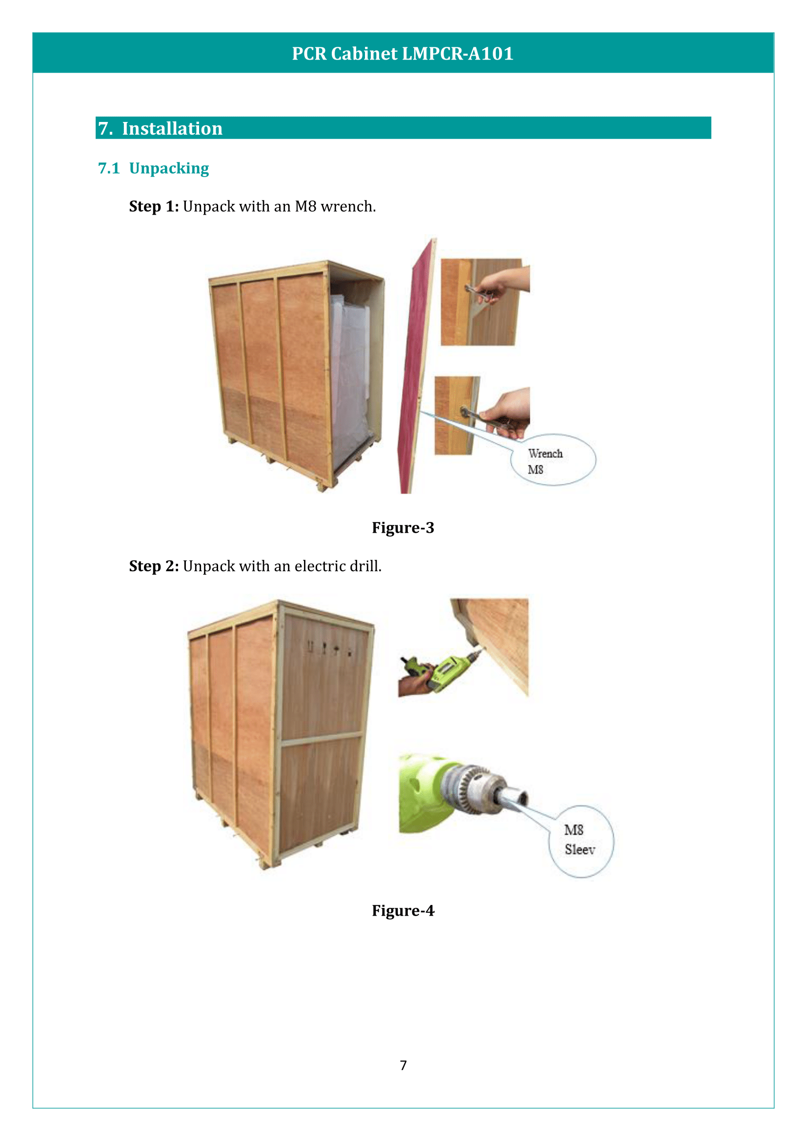 PCR Cabinet LMPCR-A101 Manual