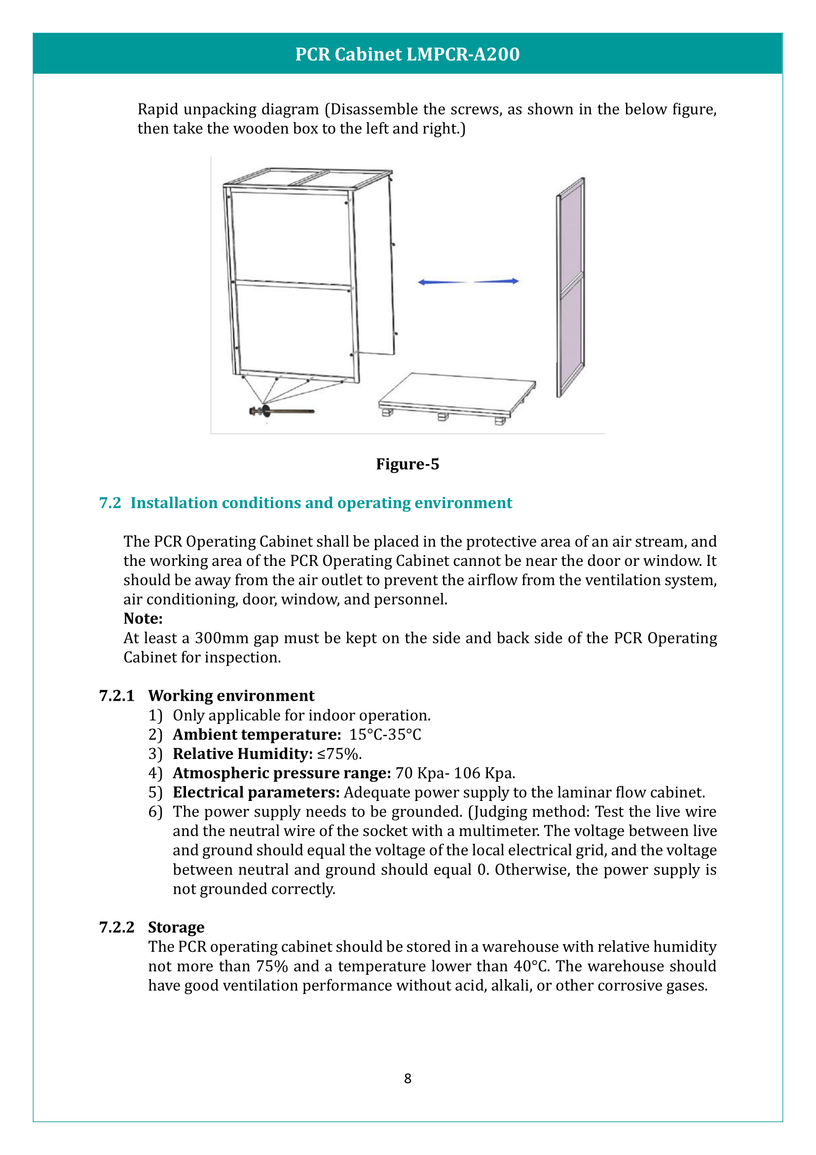 PCR Cabinet LMPCR-A200 Manual