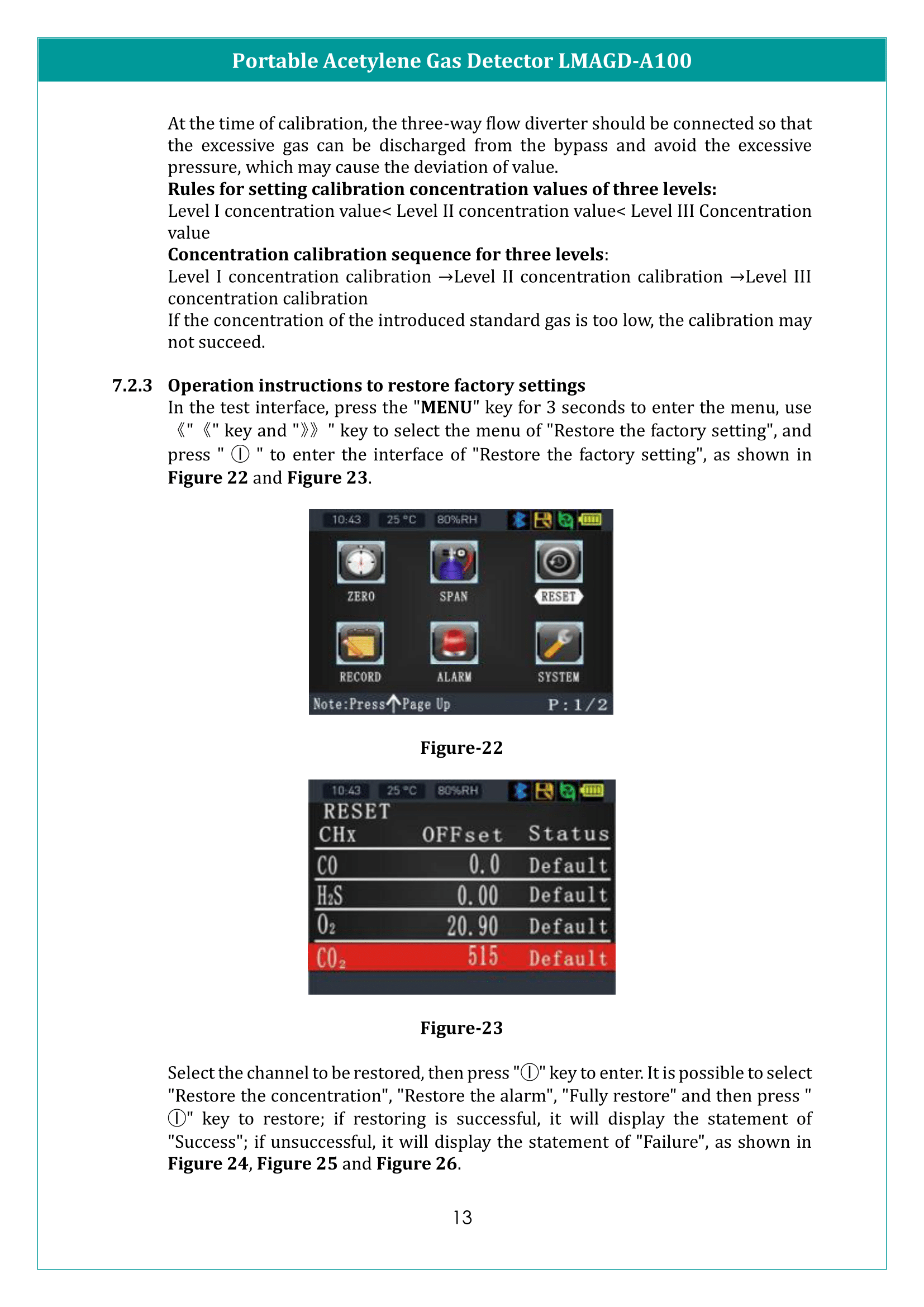Portable Acetylene Gas Detector LMAGD-A100 Manual