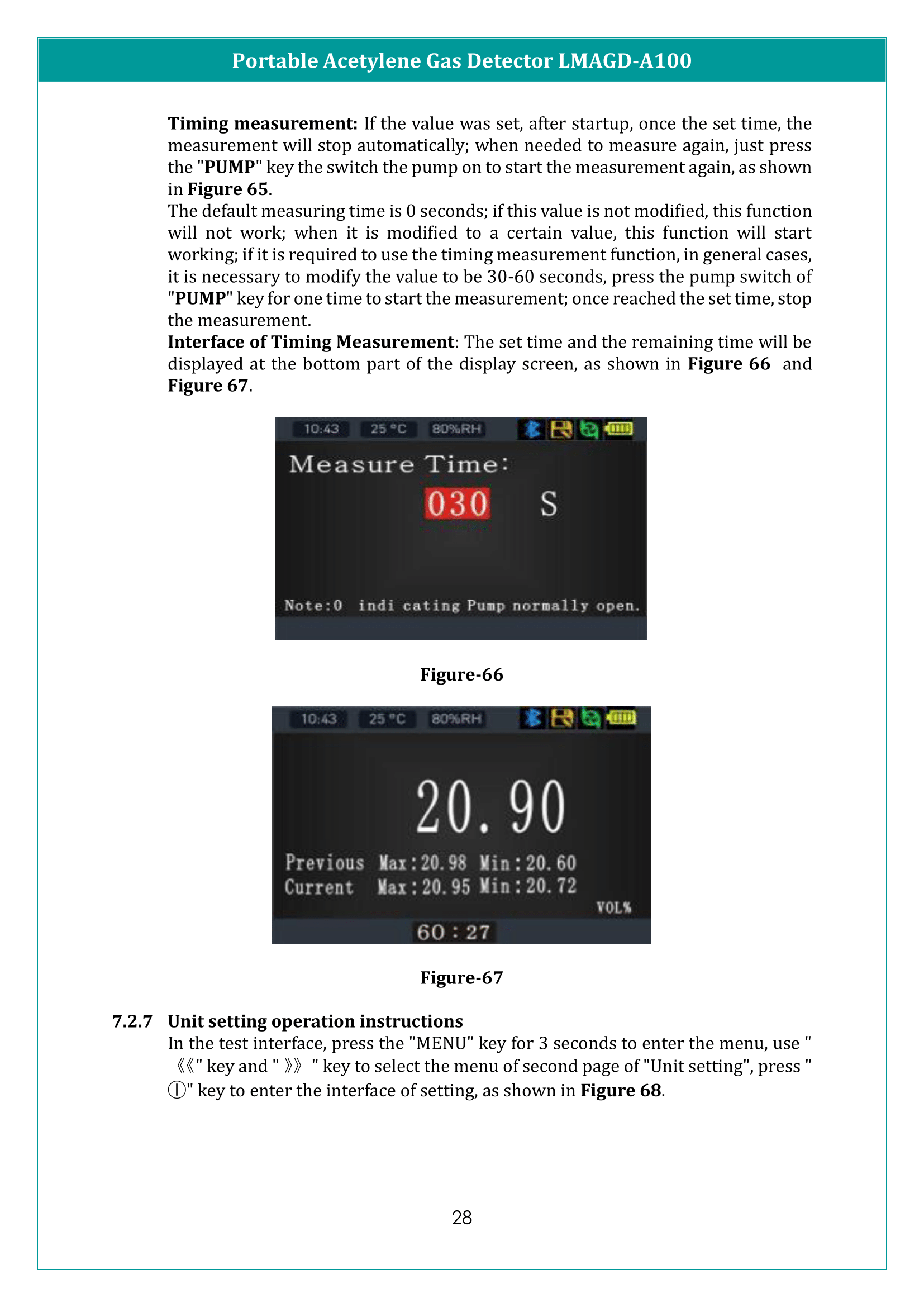Portable Acetylene Gas Detector LMAGD-A100 Manual