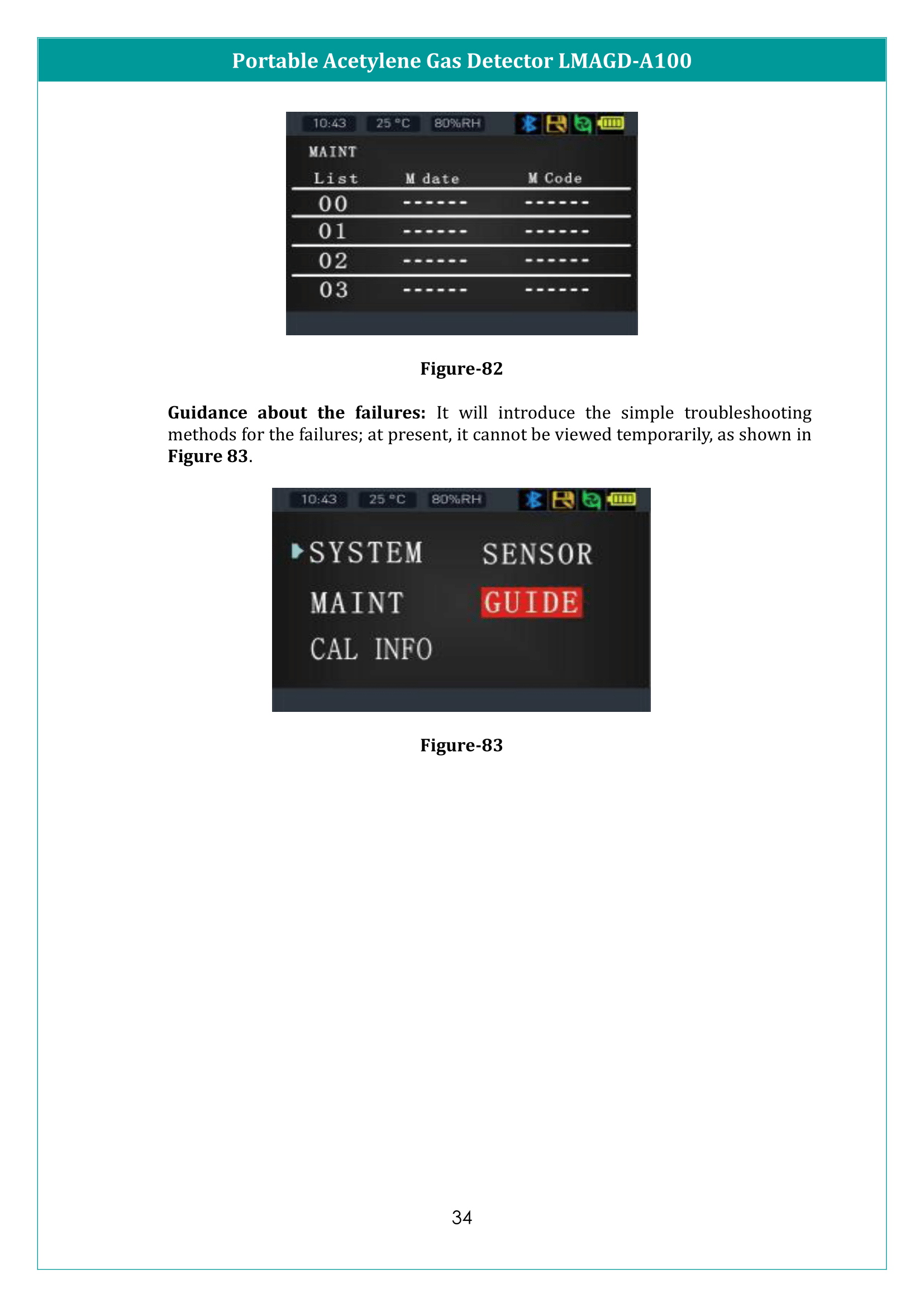 Portable Acetylene Gas Detector LMAGD-A100 Manual