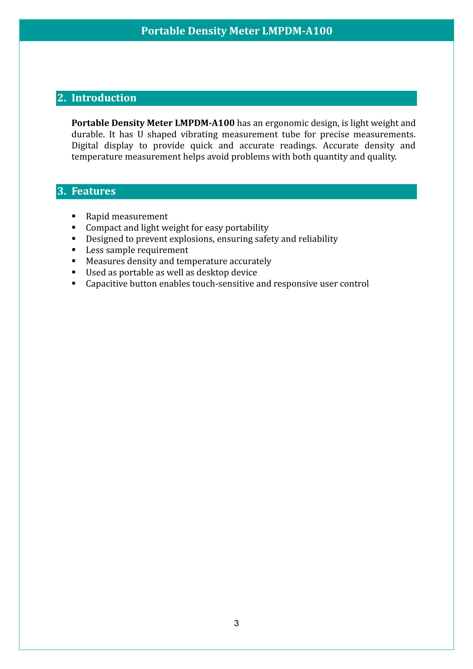 Portable Density Meter LMPDM-A100 Manual