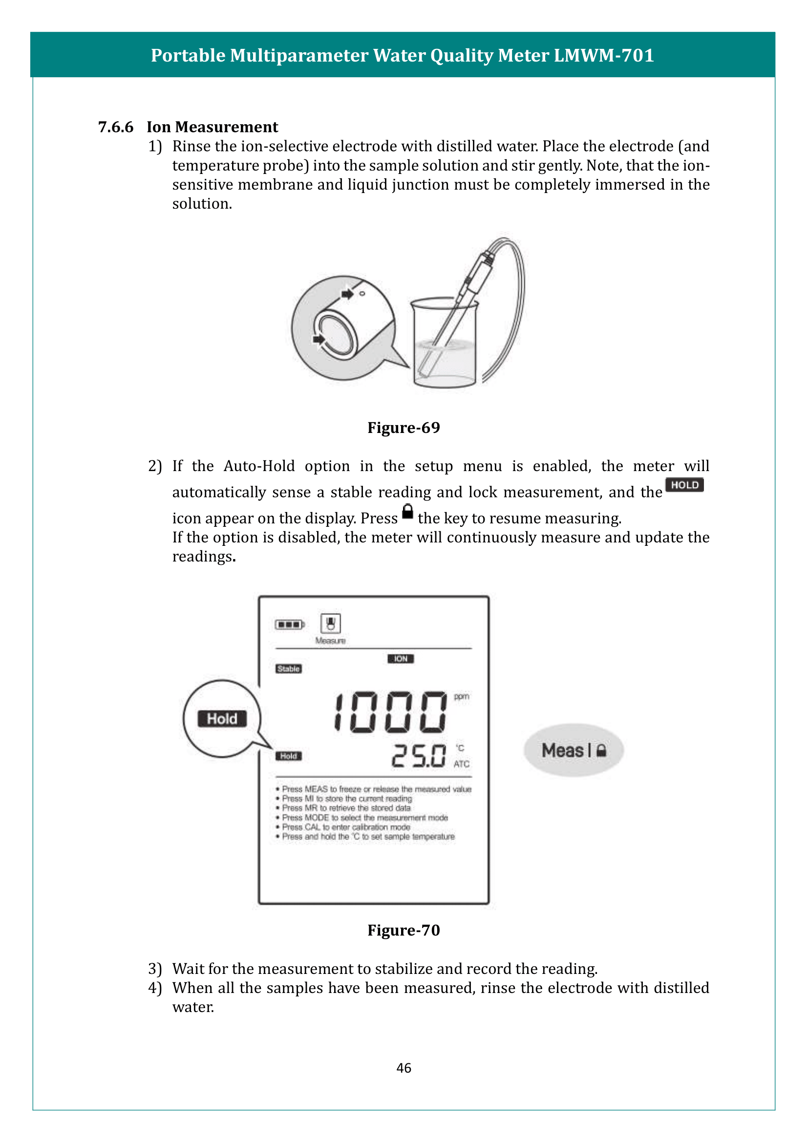 Portable Multiparameter Water Quality Meter LMWM-701 Manual