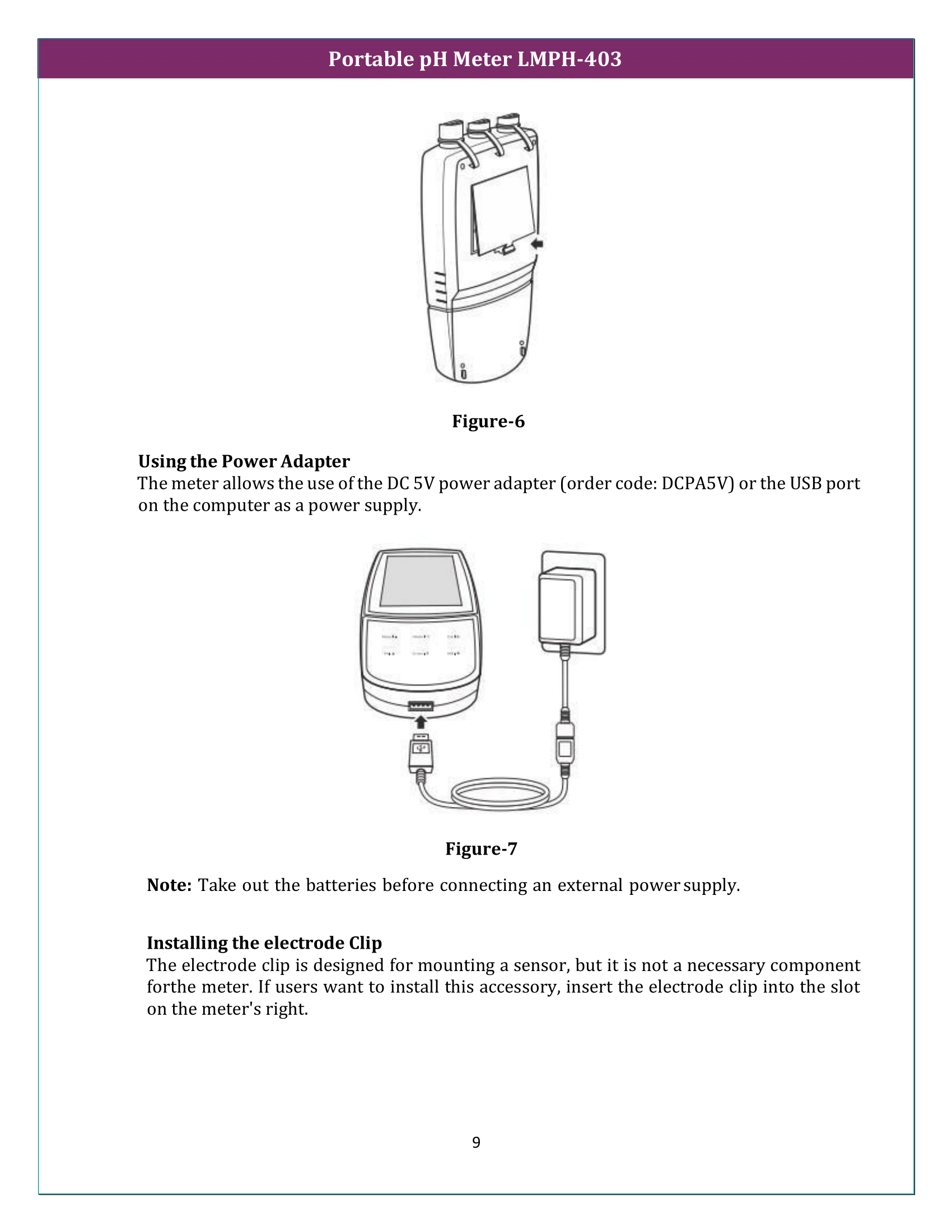 Portable pH Meter LMPH-403 Manual