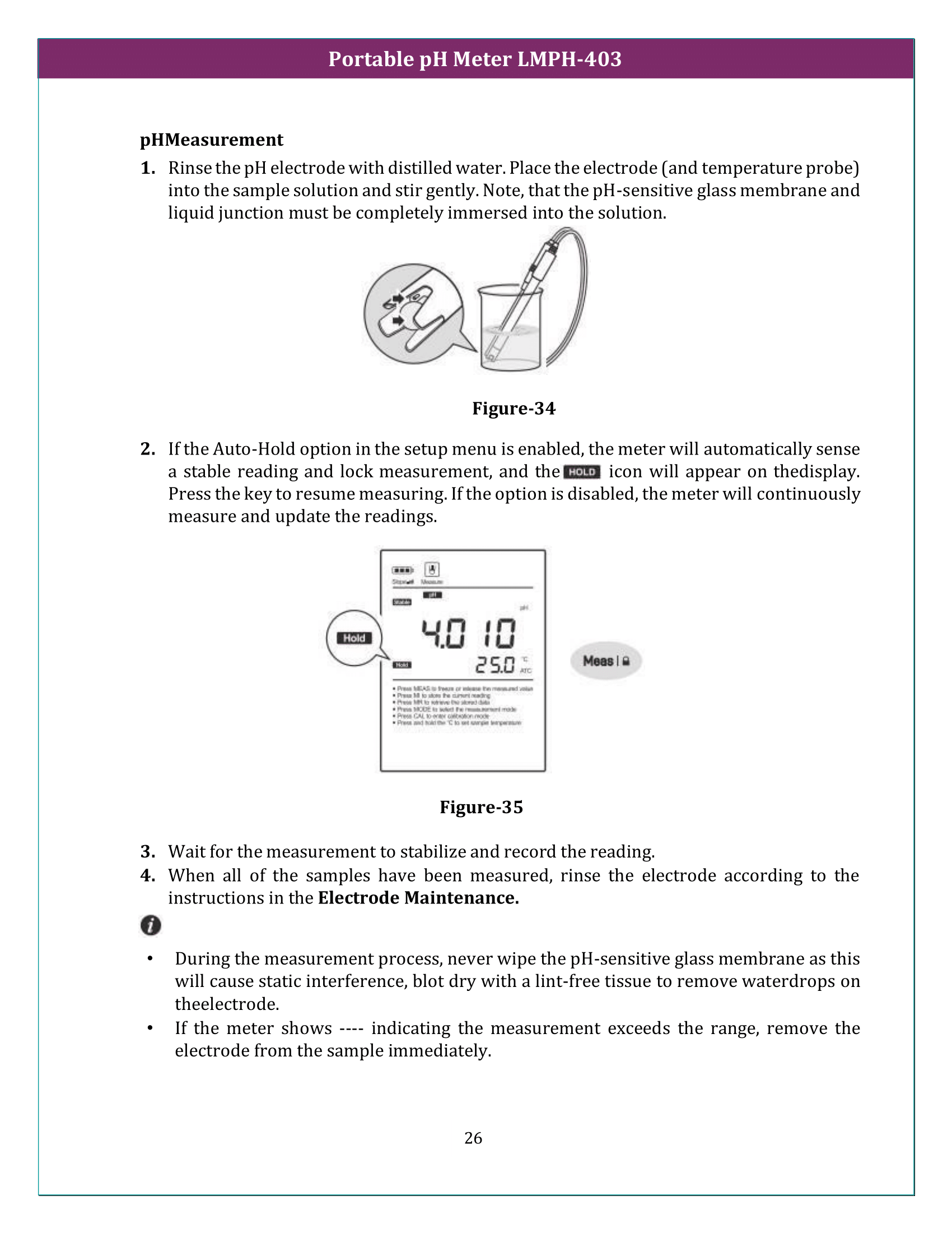 Portable pH Meter LMPH-403 Manual