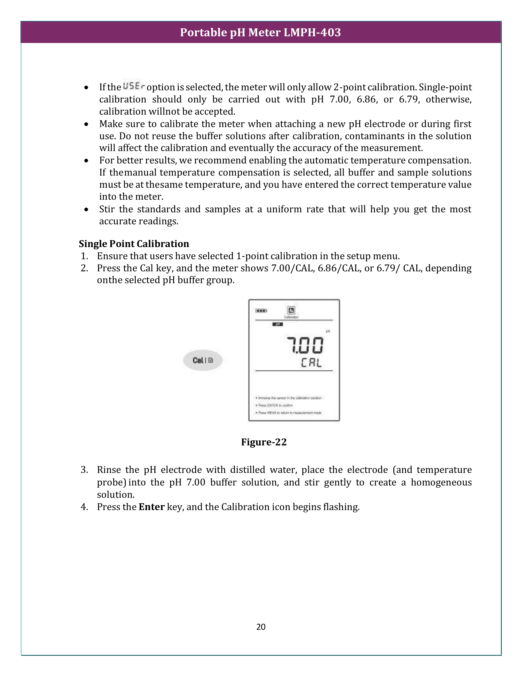 Portable pH Meter LMPH-403 Manual