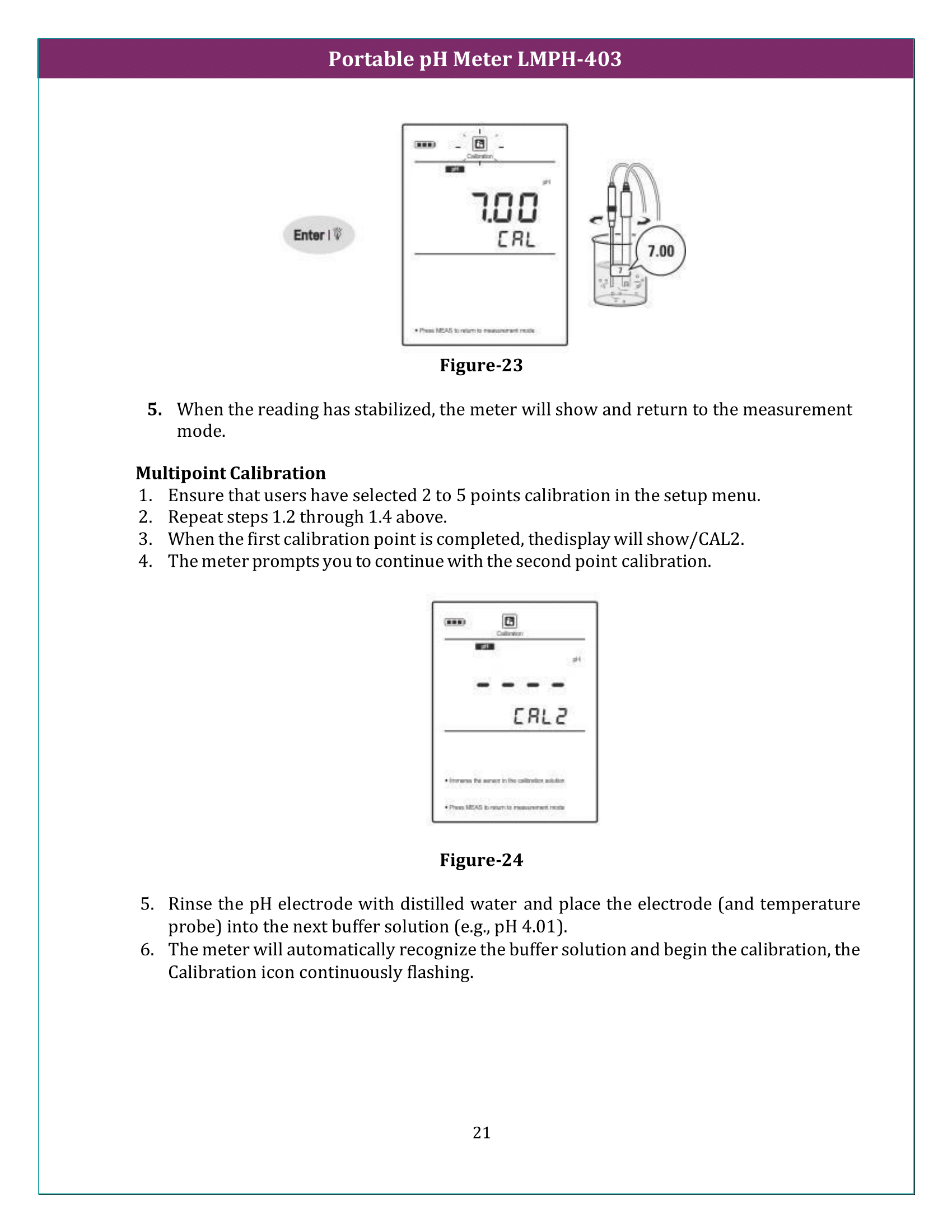 Portable pH Meter LMPH-403 Manual