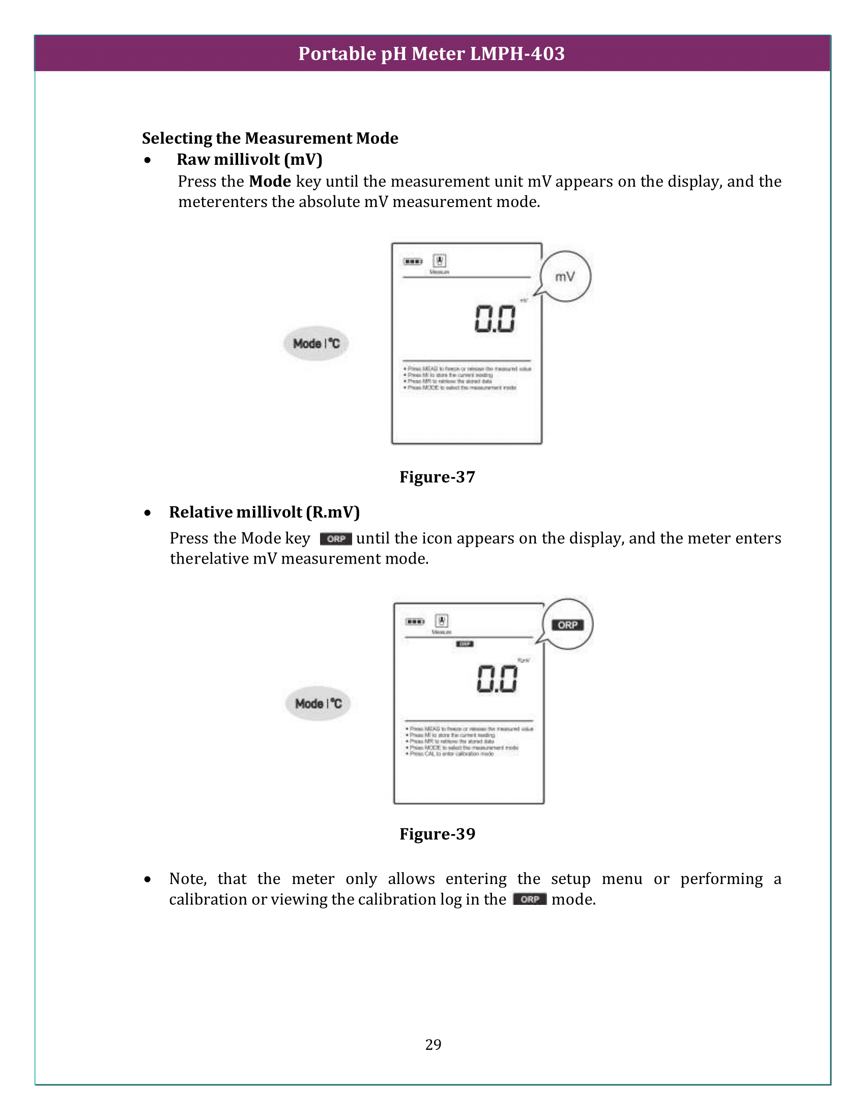 Portable pH Meter LMPH-403 Manual