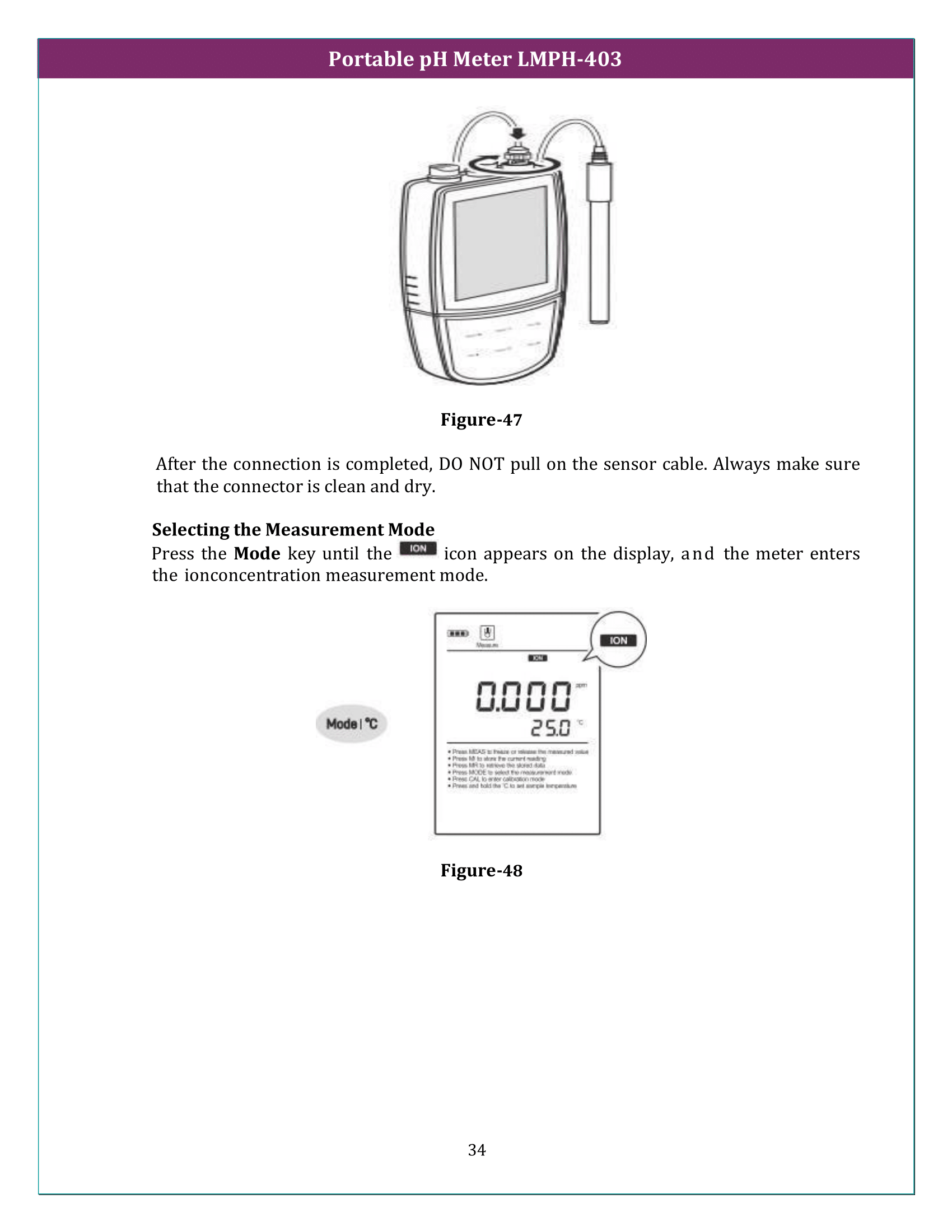 Portable pH Meter LMPH-403 Manual