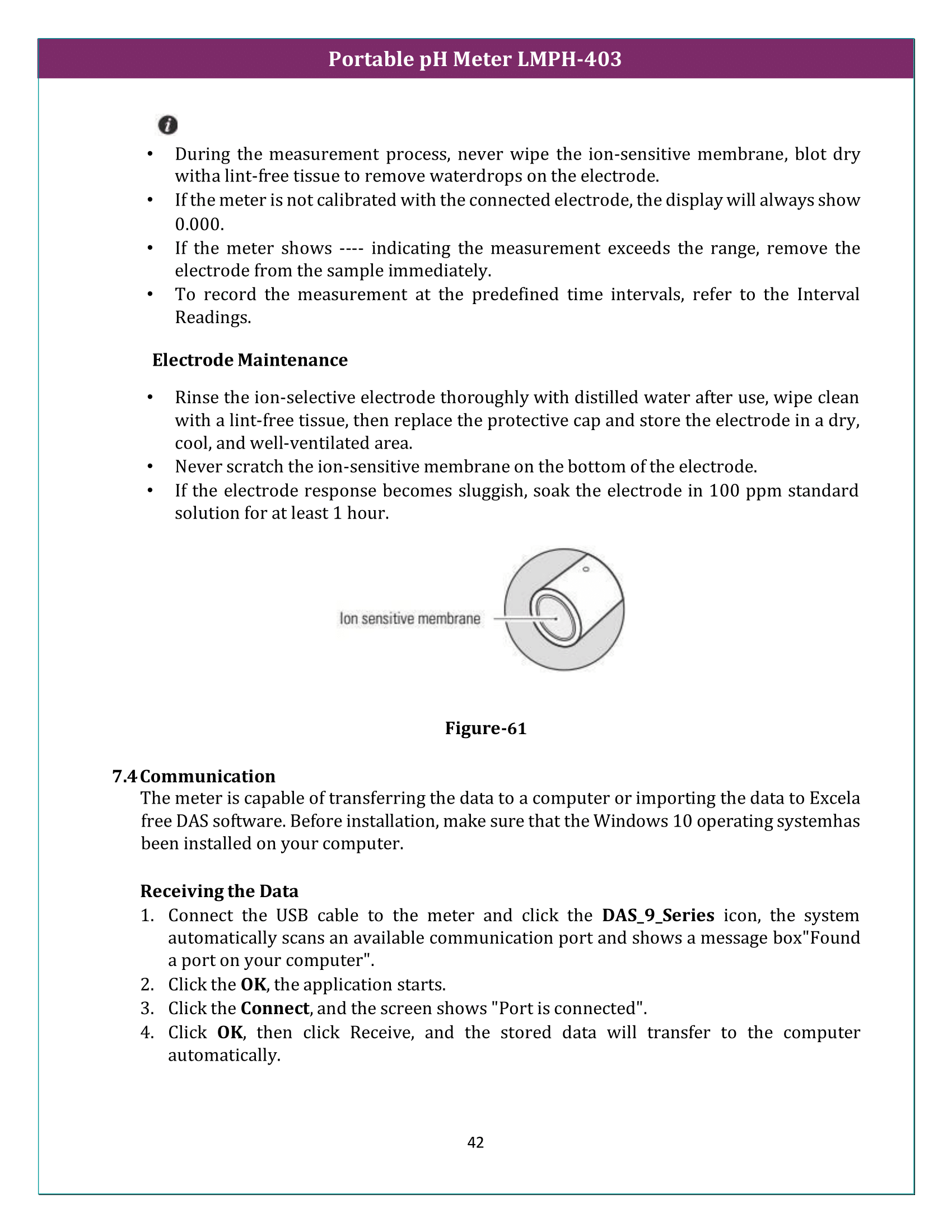 Portable pH Meter LMPH-403 Manual