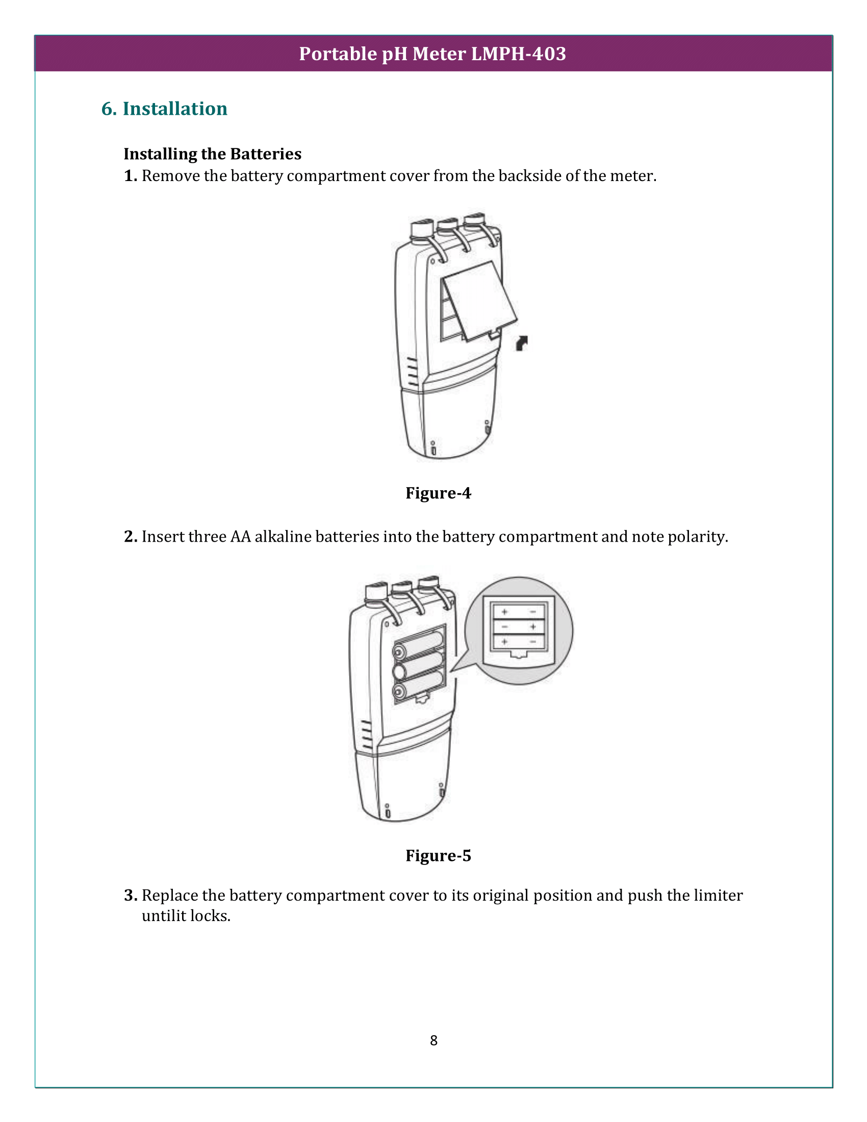 Portable pH Meter LMPH-403 Manual