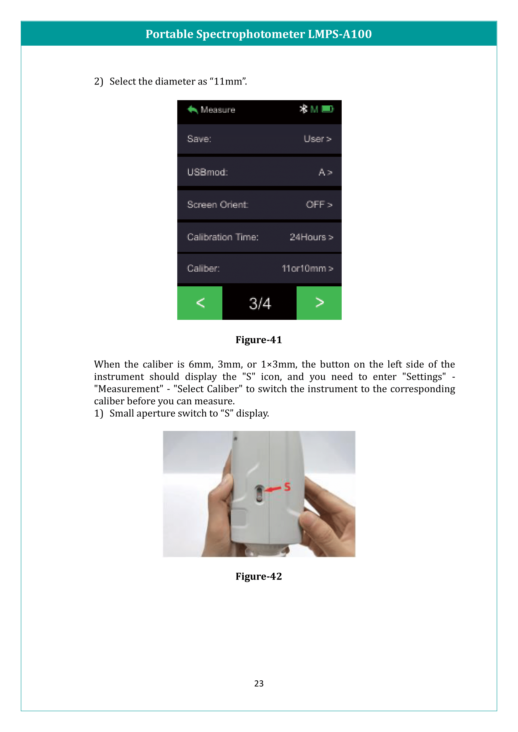 Portable Spectrophotometer LMPS-A100 Manual
