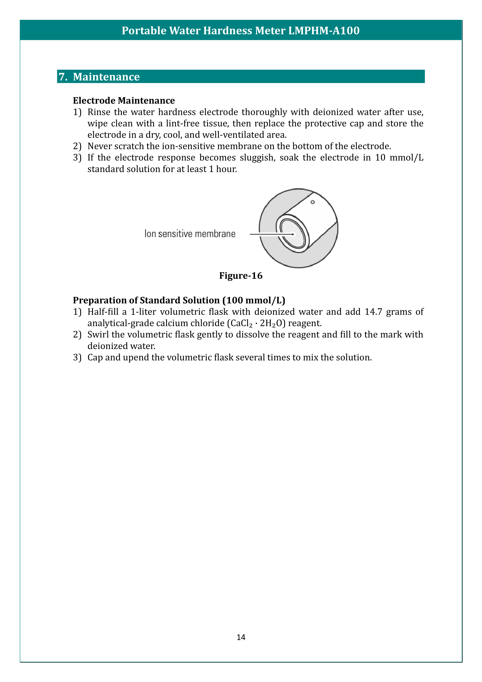 Portable Water Hardness Meter LMPHM-A100 Manual