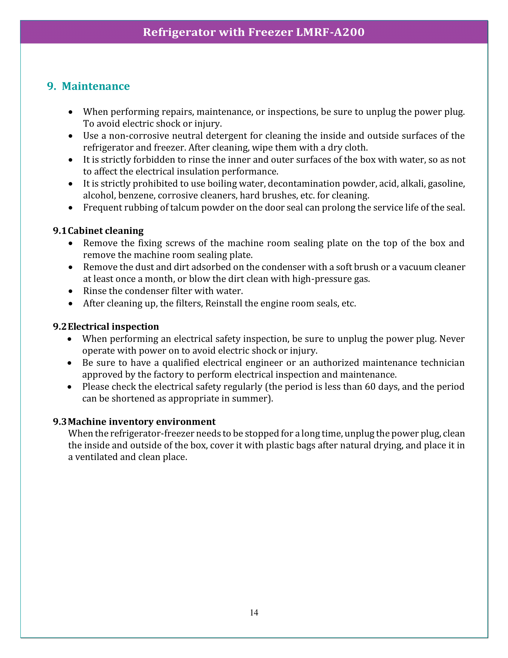 Refrigerator with Freezer LMRF-A200 Manual