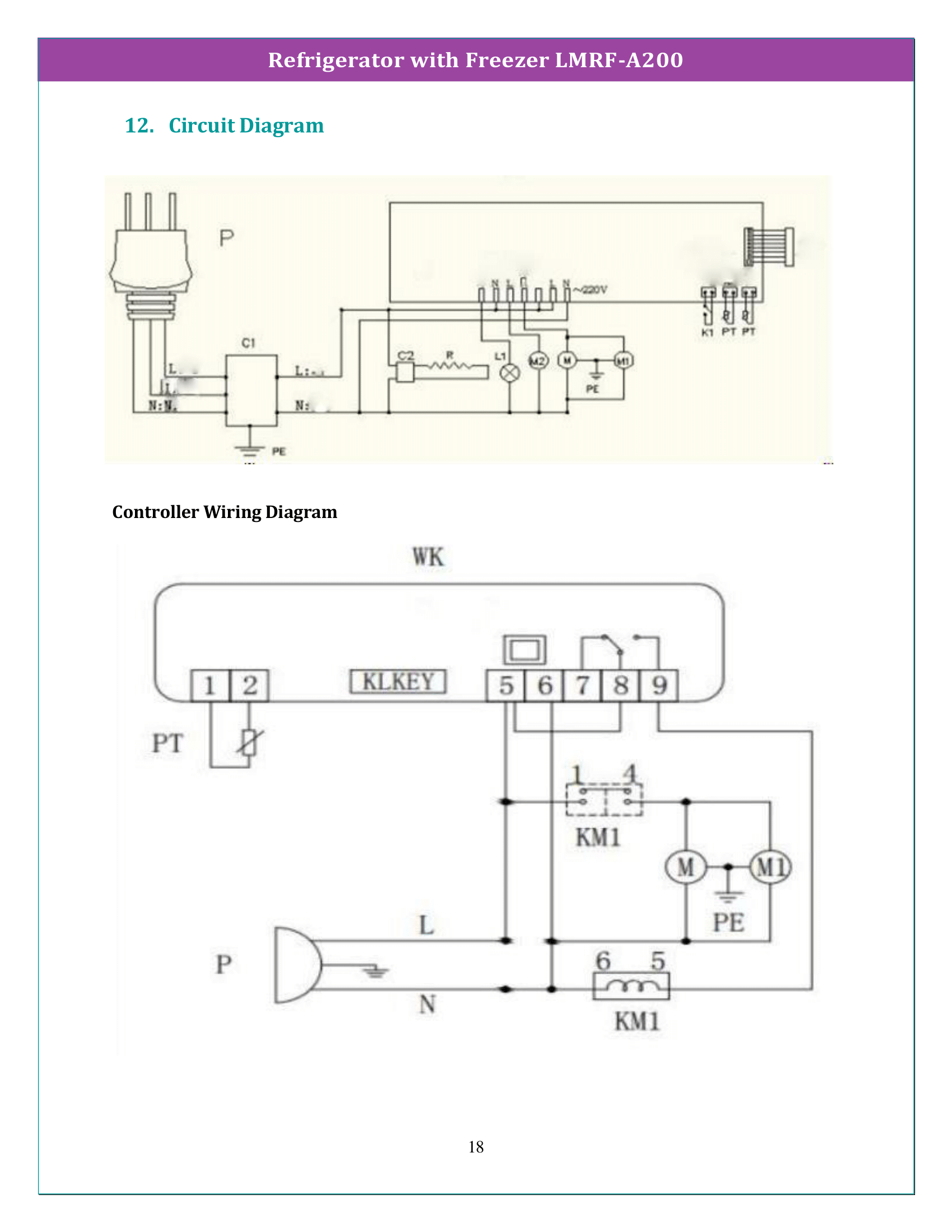 Refrigerator with Freezer LMRF-A200 Manual