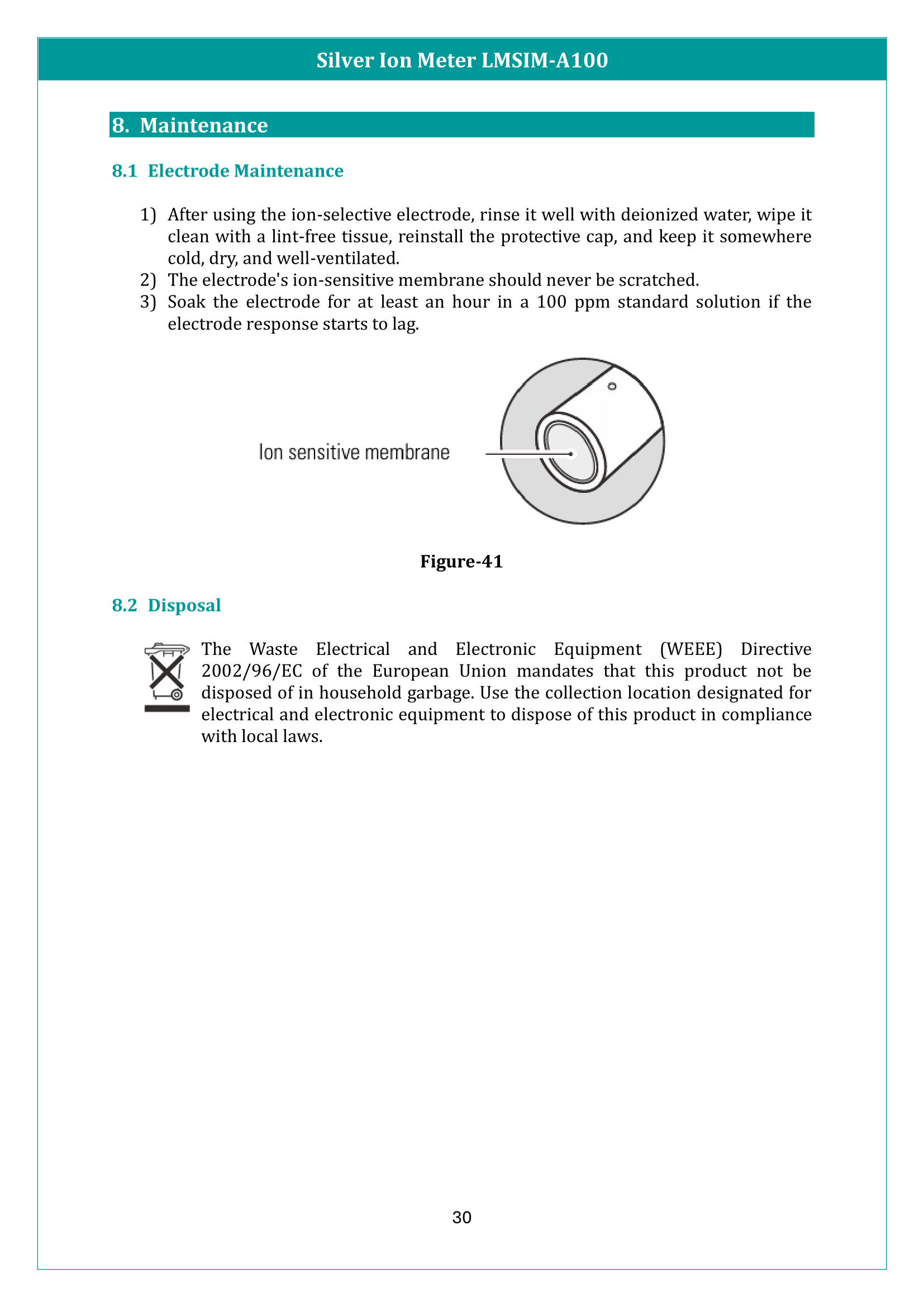 Silver Ion Meter LMSIM-A100 Manual