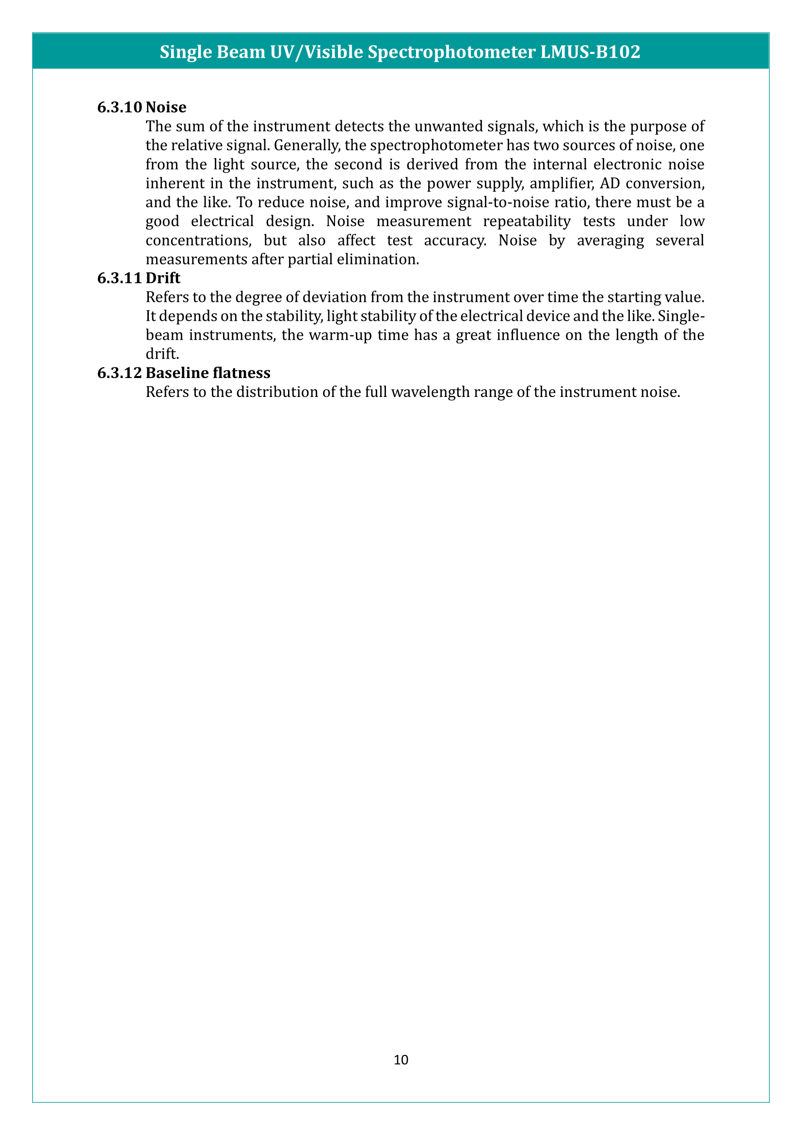 Single Beam UV/Visible Spectrophotometer LMUS-B102 Manual