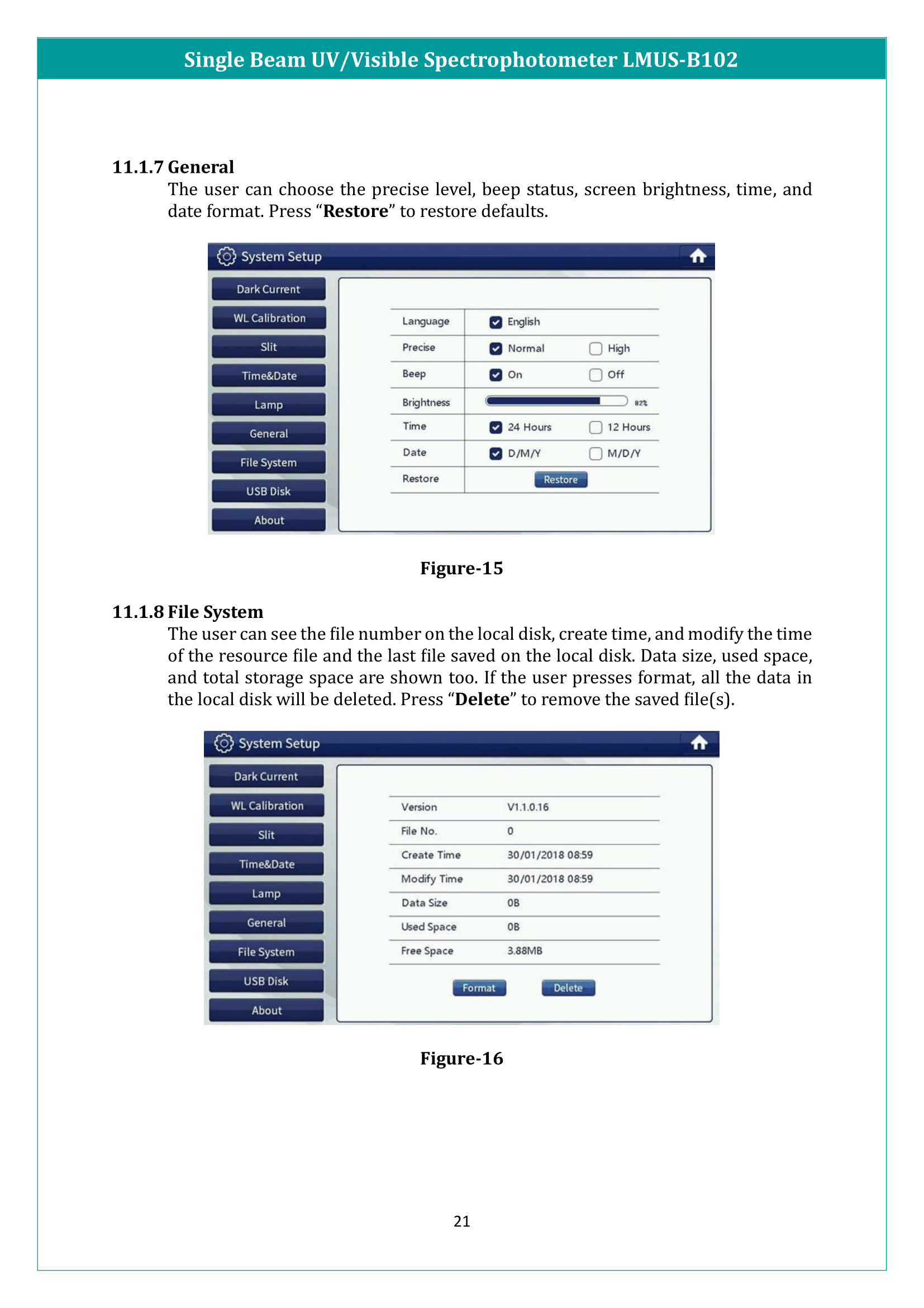 Single Beam UV/Visible Spectrophotometer LMUS-B102 Manual