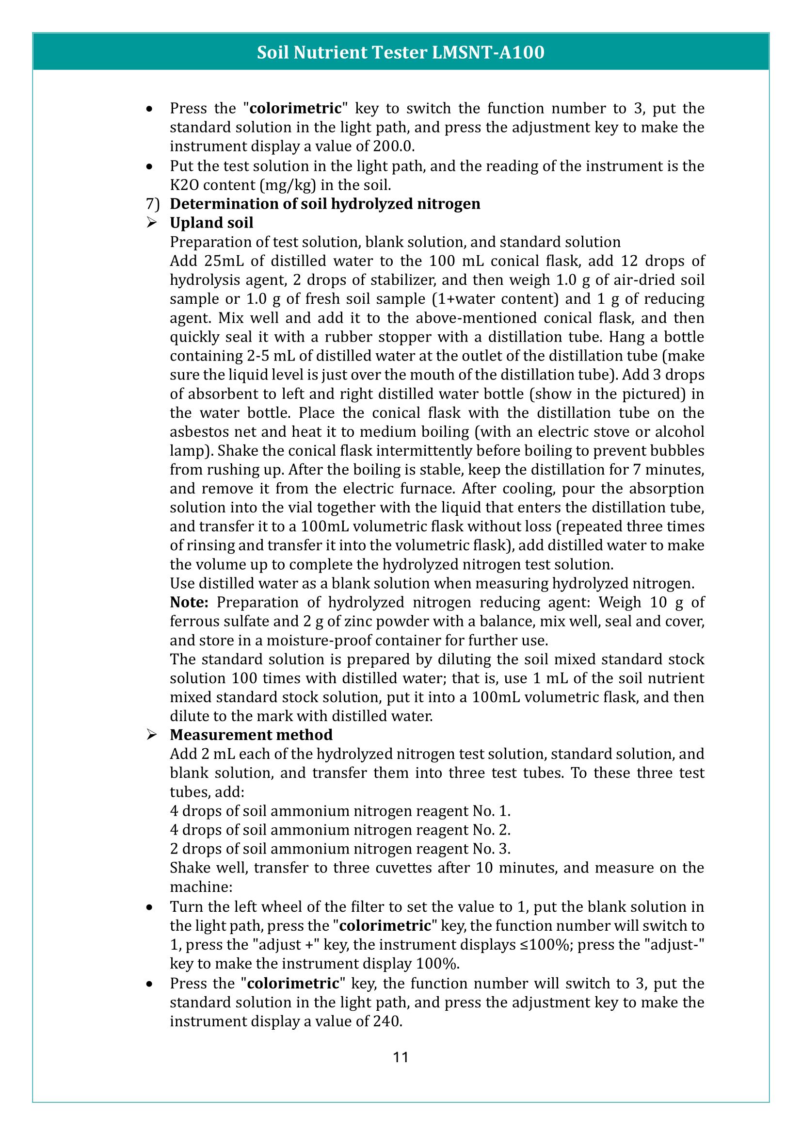 Soil Nutrient Tester LMSNT-A100 Manual