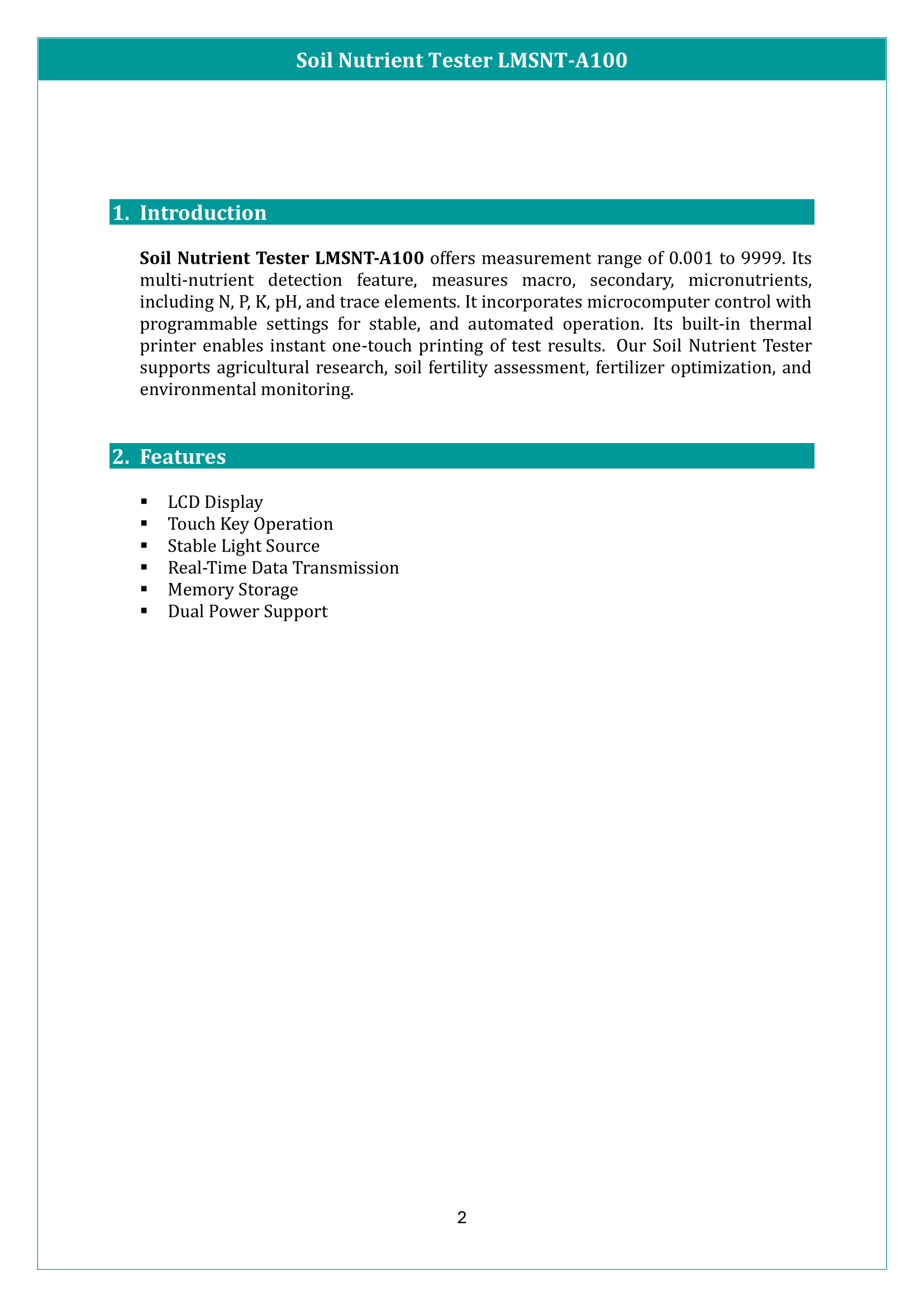 Soil Nutrient Tester LMSNT-A100 Manual