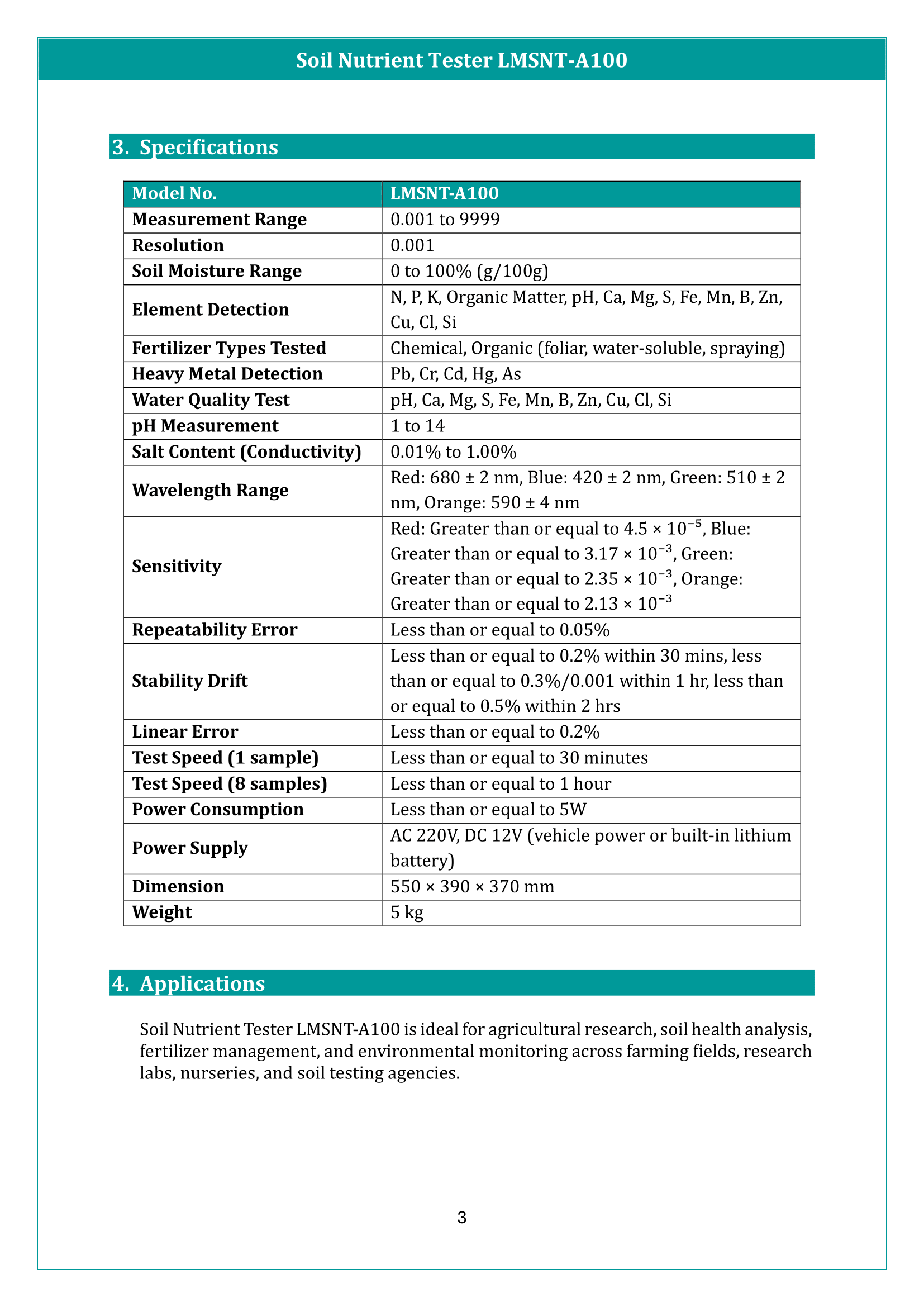 Soil Nutrient Tester LMSNT-A100 Manual