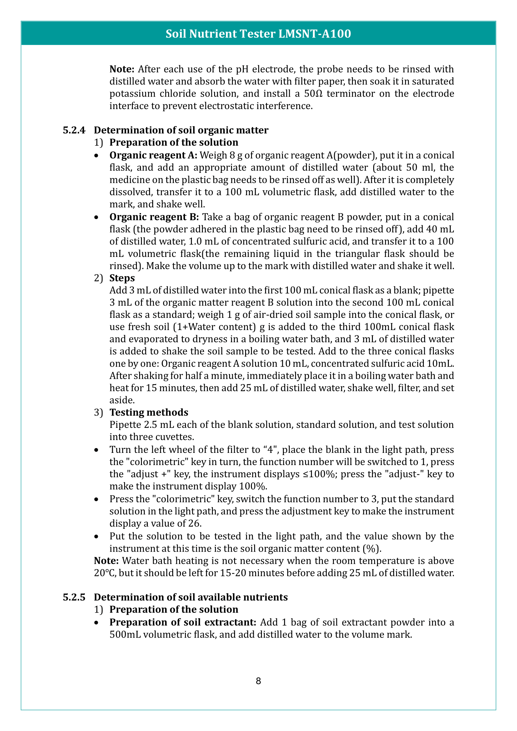 Soil Nutrient Tester LMSNT-A100 Manual