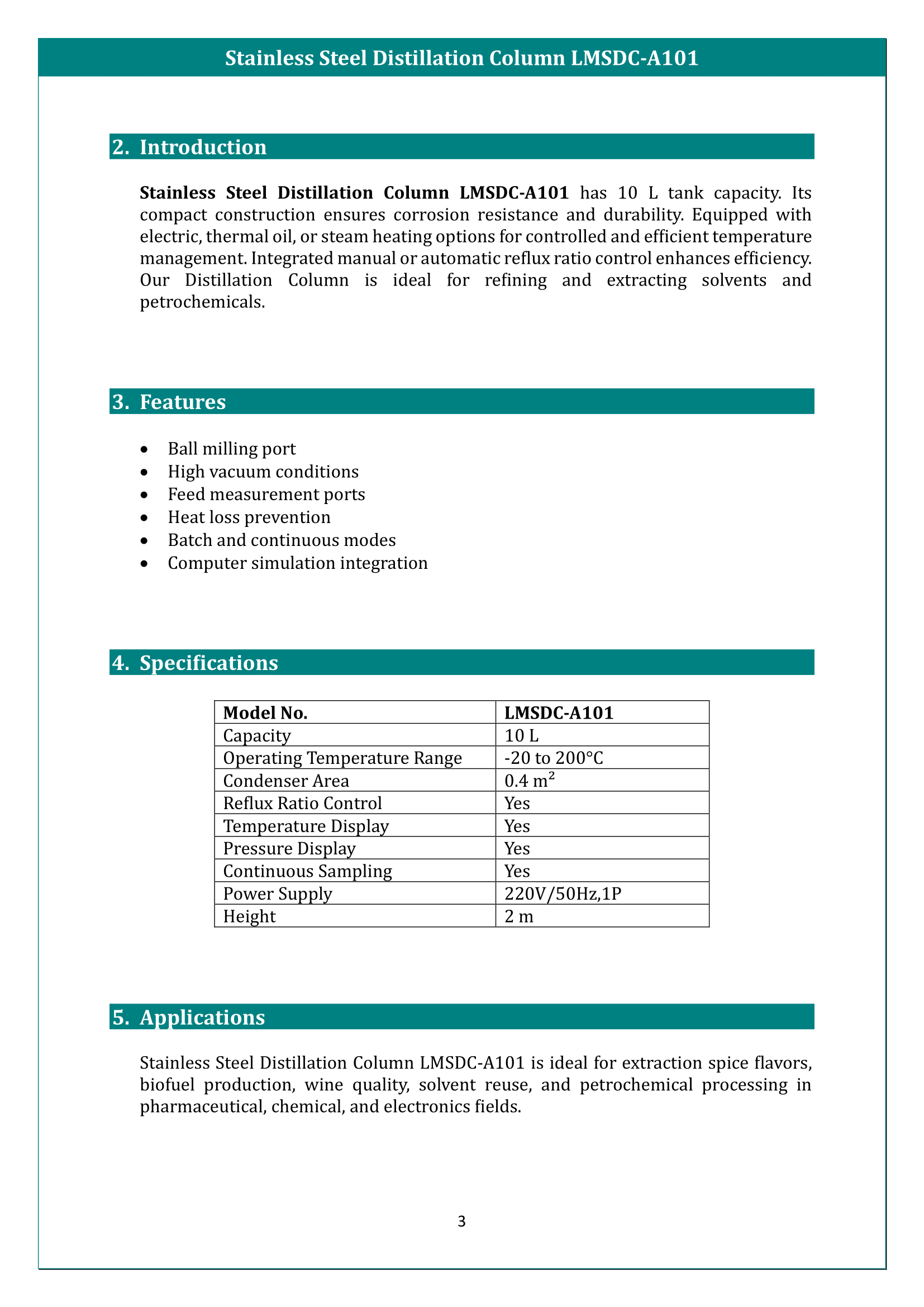 Stainless Steel Distillation Column LMSDC-A101 Manual