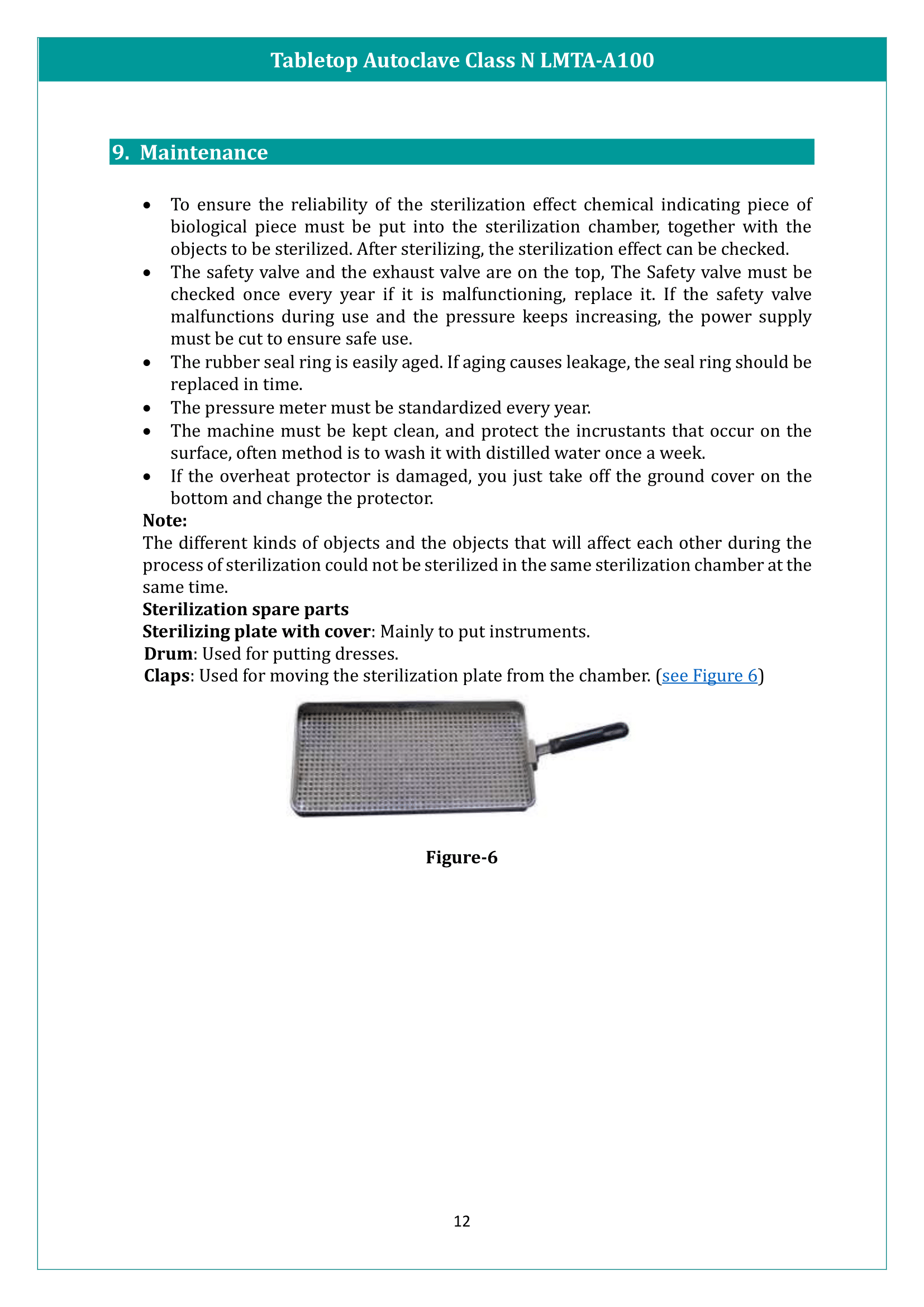 Tabletop Autoclave Class N LMTA-A100 Manual