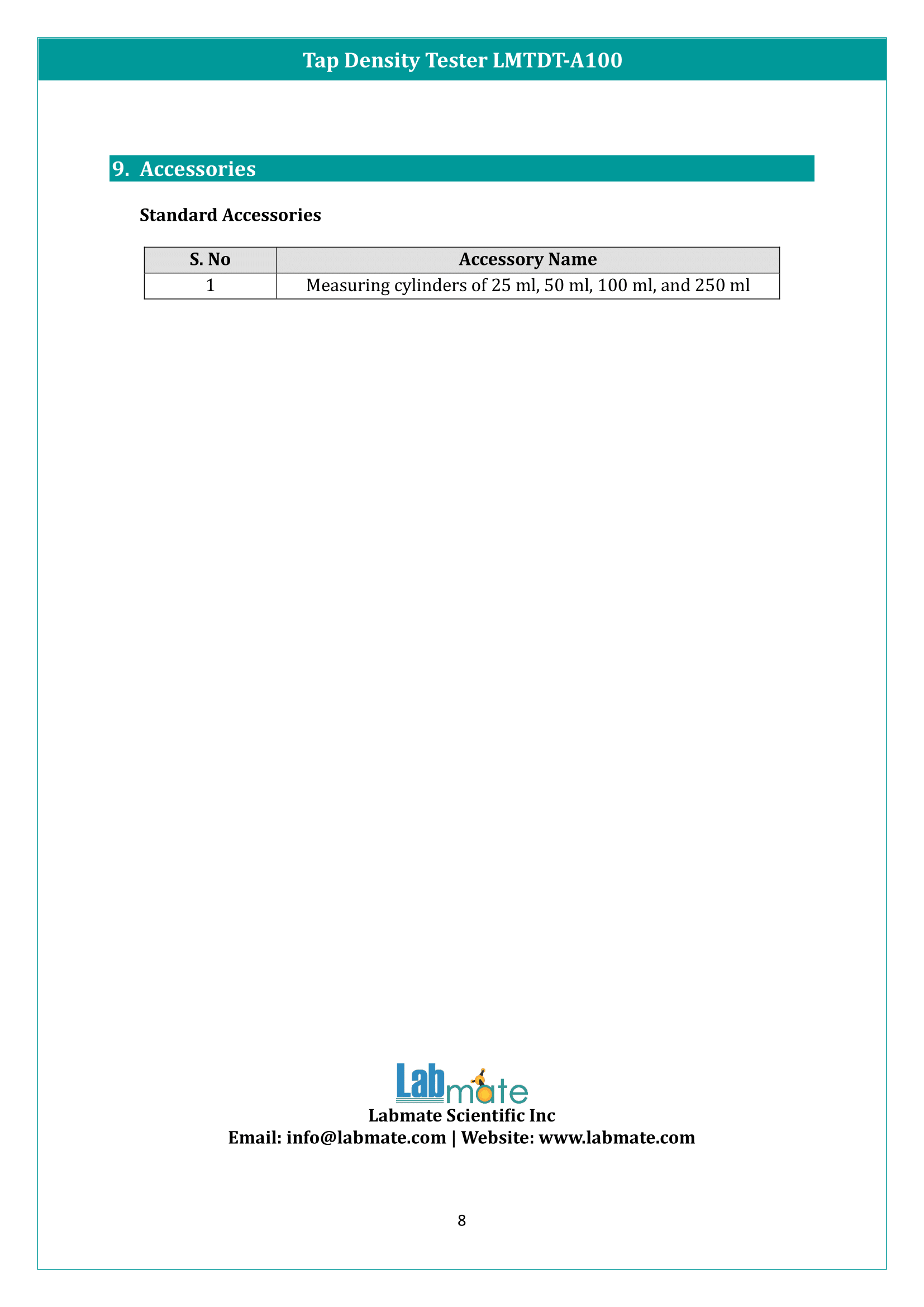 Tap Density Tester LMTDT-A100 Manual
