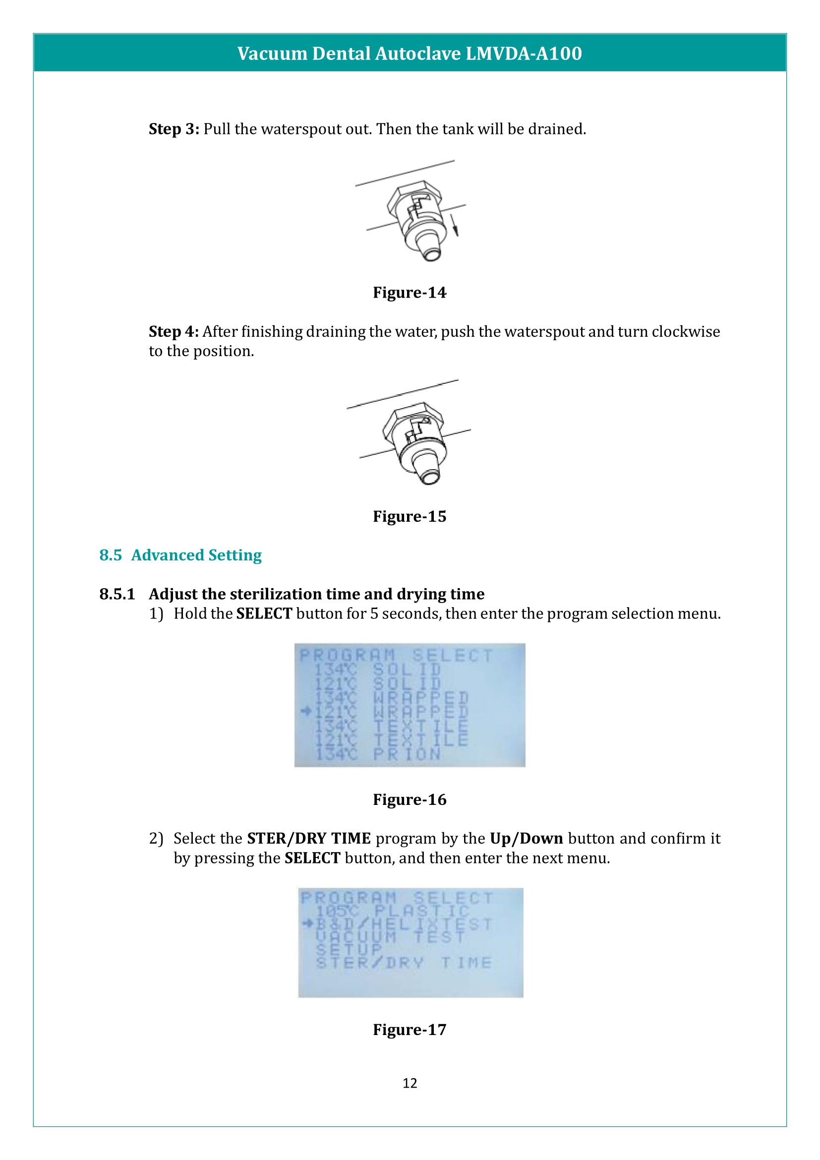 Vacuum Dental Autoclave LMVDA-A100 Manual