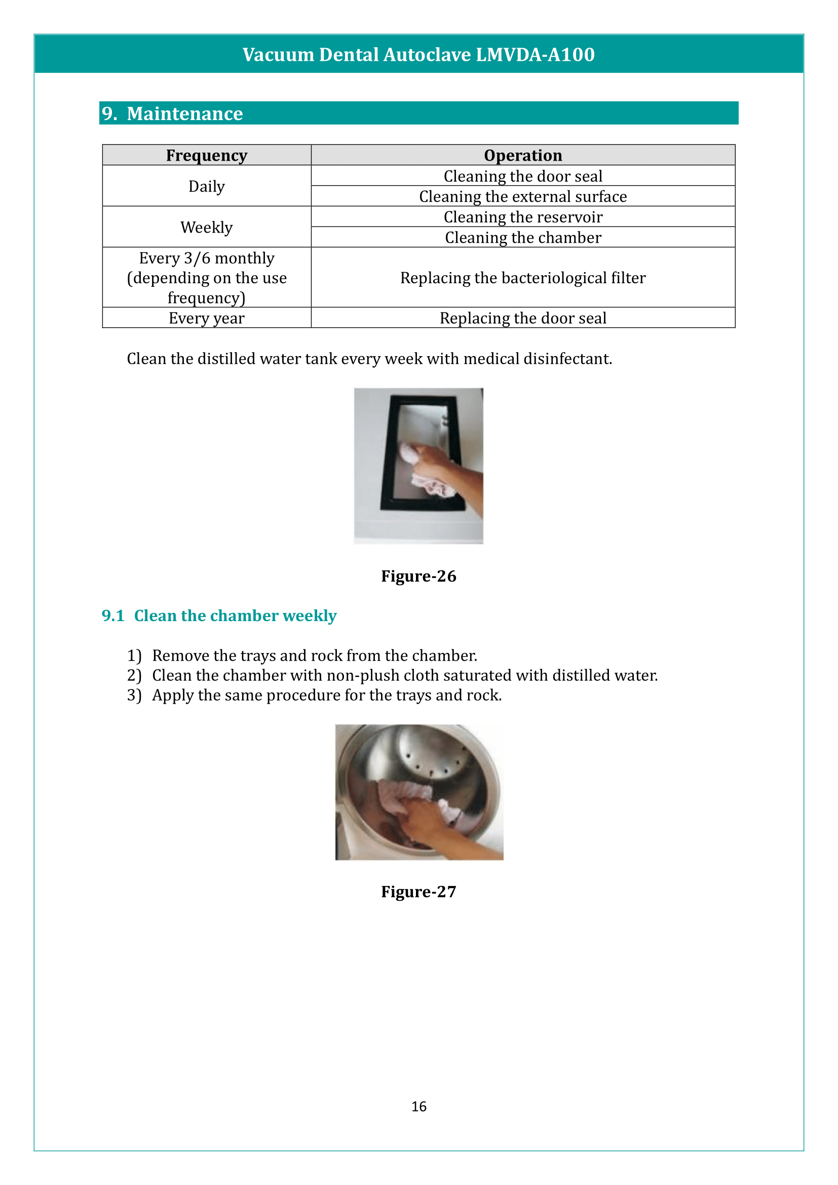 Vacuum Dental Autoclave LMVDA-A100 Manual