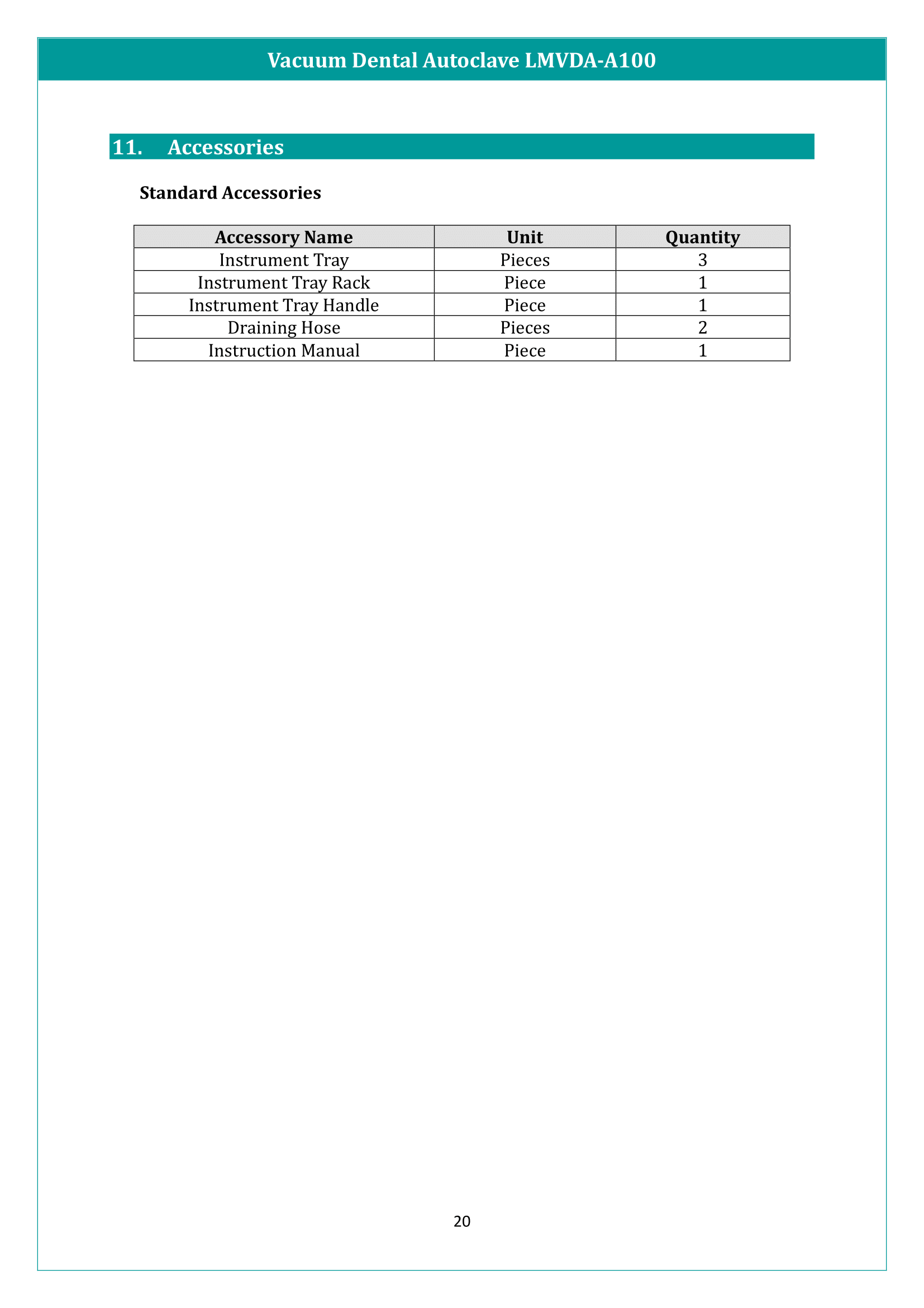 Vacuum Dental Autoclave LMVDA-A100 Manual
