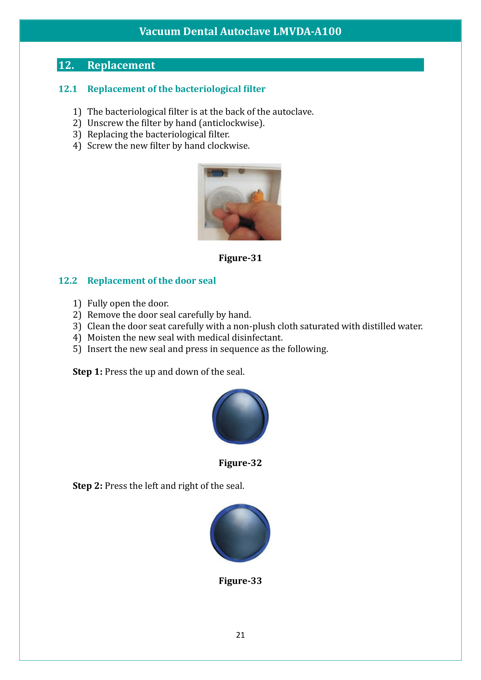 Vacuum Dental Autoclave LMVDA-A100 Manual