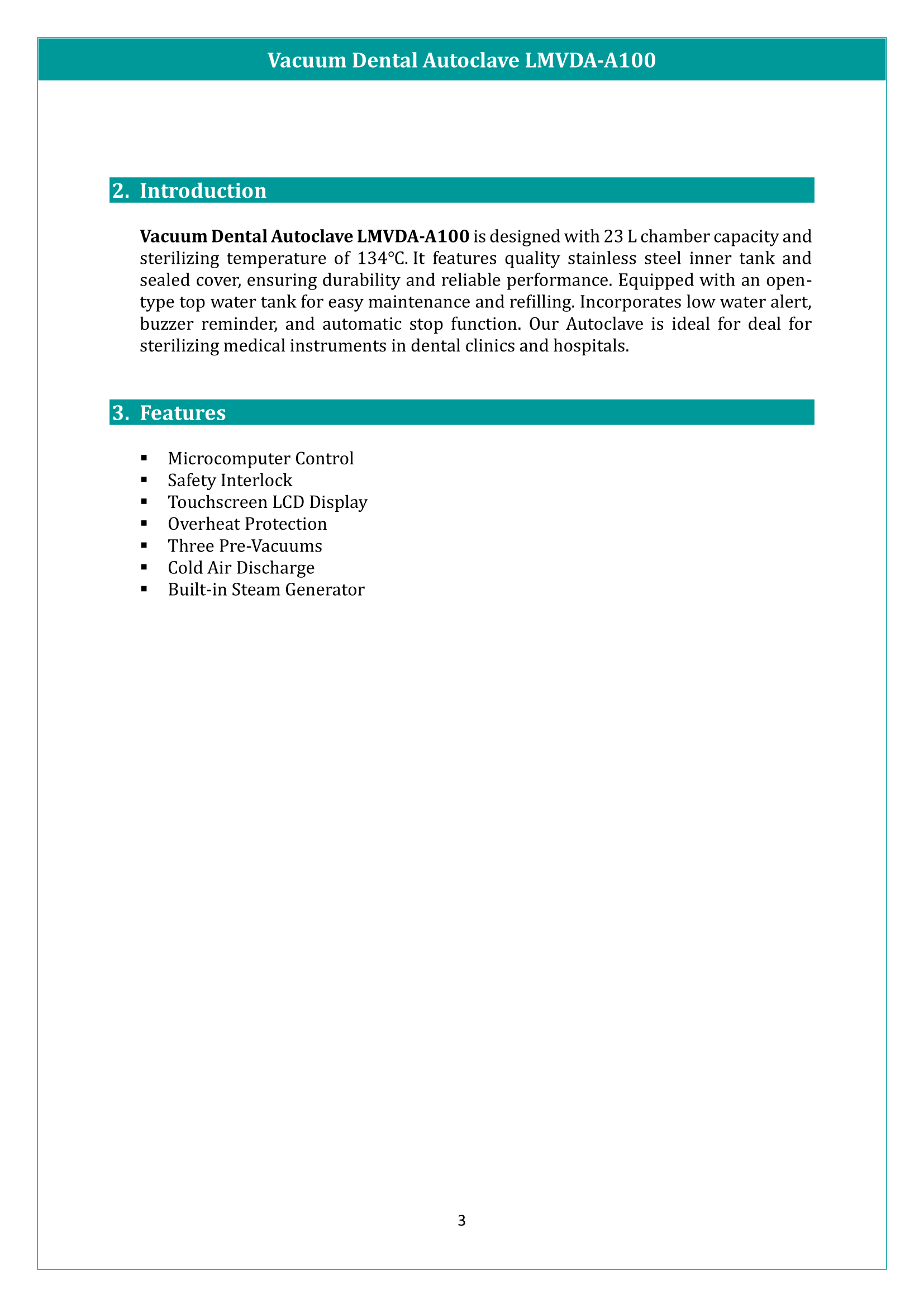 Vacuum Dental Autoclave LMVDA-A100 Manual
