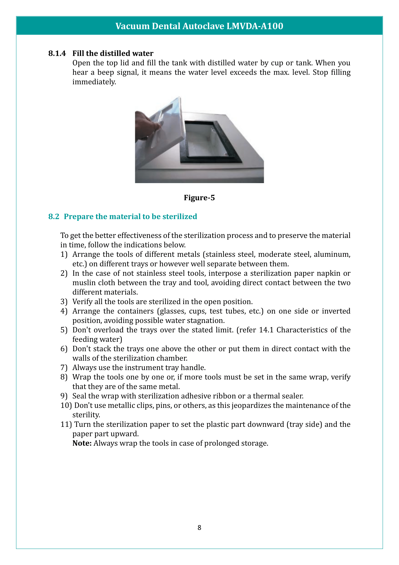 Vacuum Dental Autoclave LMVDA-A100 Manual